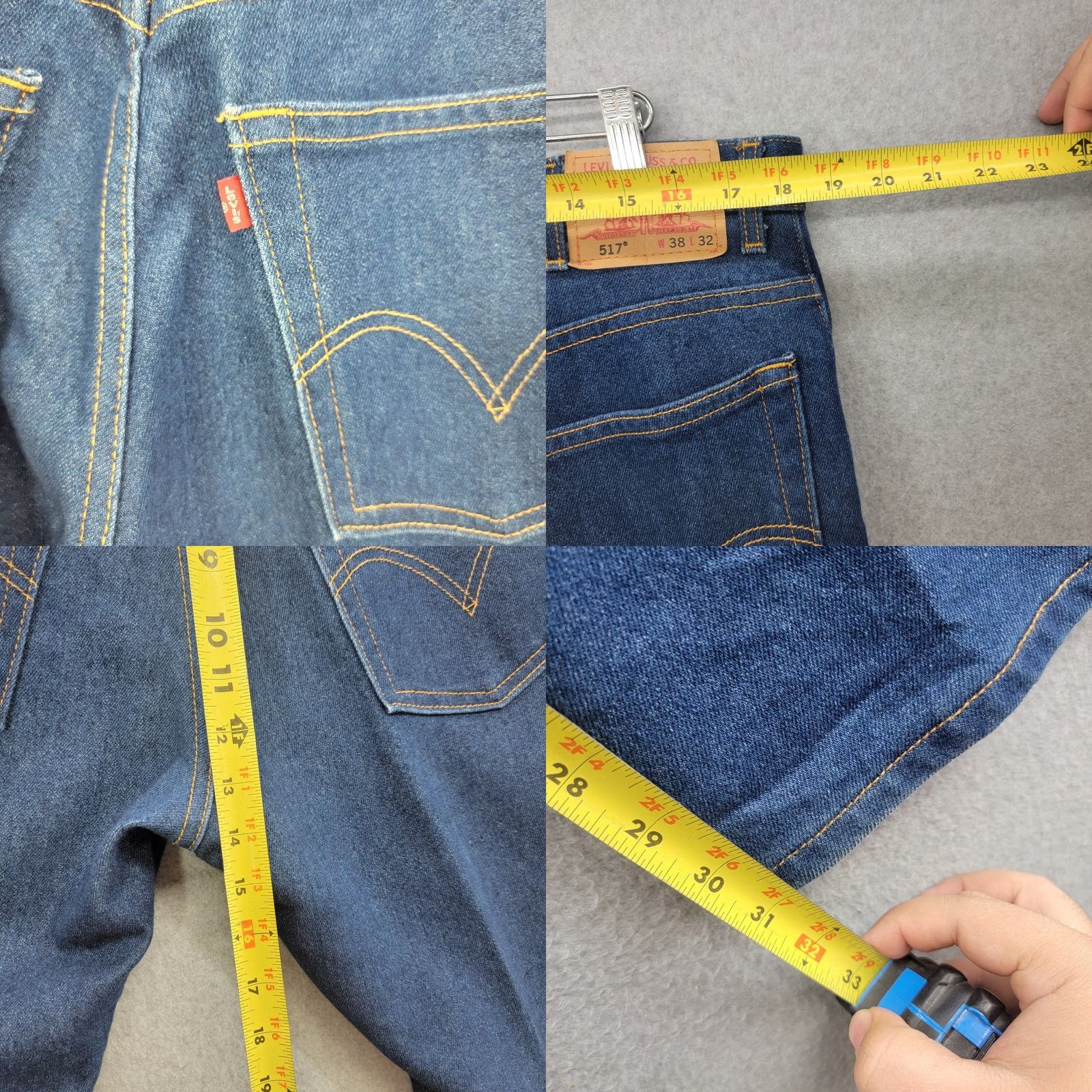 Levi's Levis 517 Jeans Mens 38x32 Blue Dark Wash Denim Bootcut Western Cowboy Shirt? Size US 38 / EU 54 - 8 Thumbnail