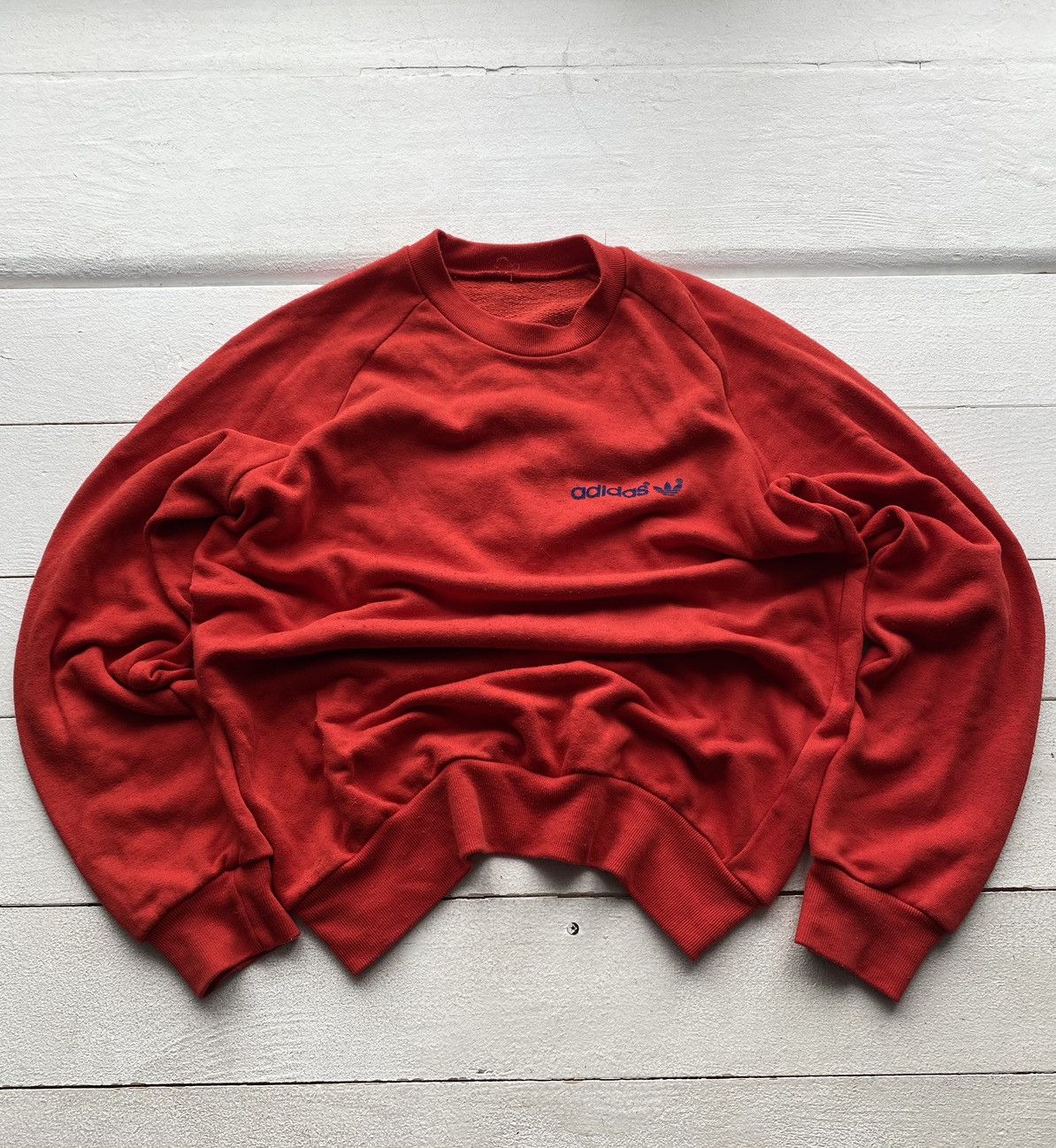 Adidas × Vintage 80s Adidas Red Mens Sweatshirt W Germany rare Size US M / EU 48-50 / 2 - 1 Thumbnail