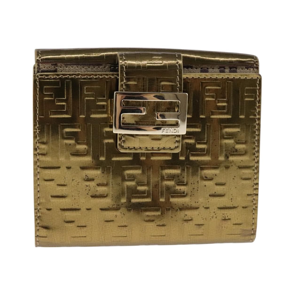 Fendi Zucchino Gold Patent Leather Wallet (Pre-Owned) Size ONE SIZE - 1 Thumbnail