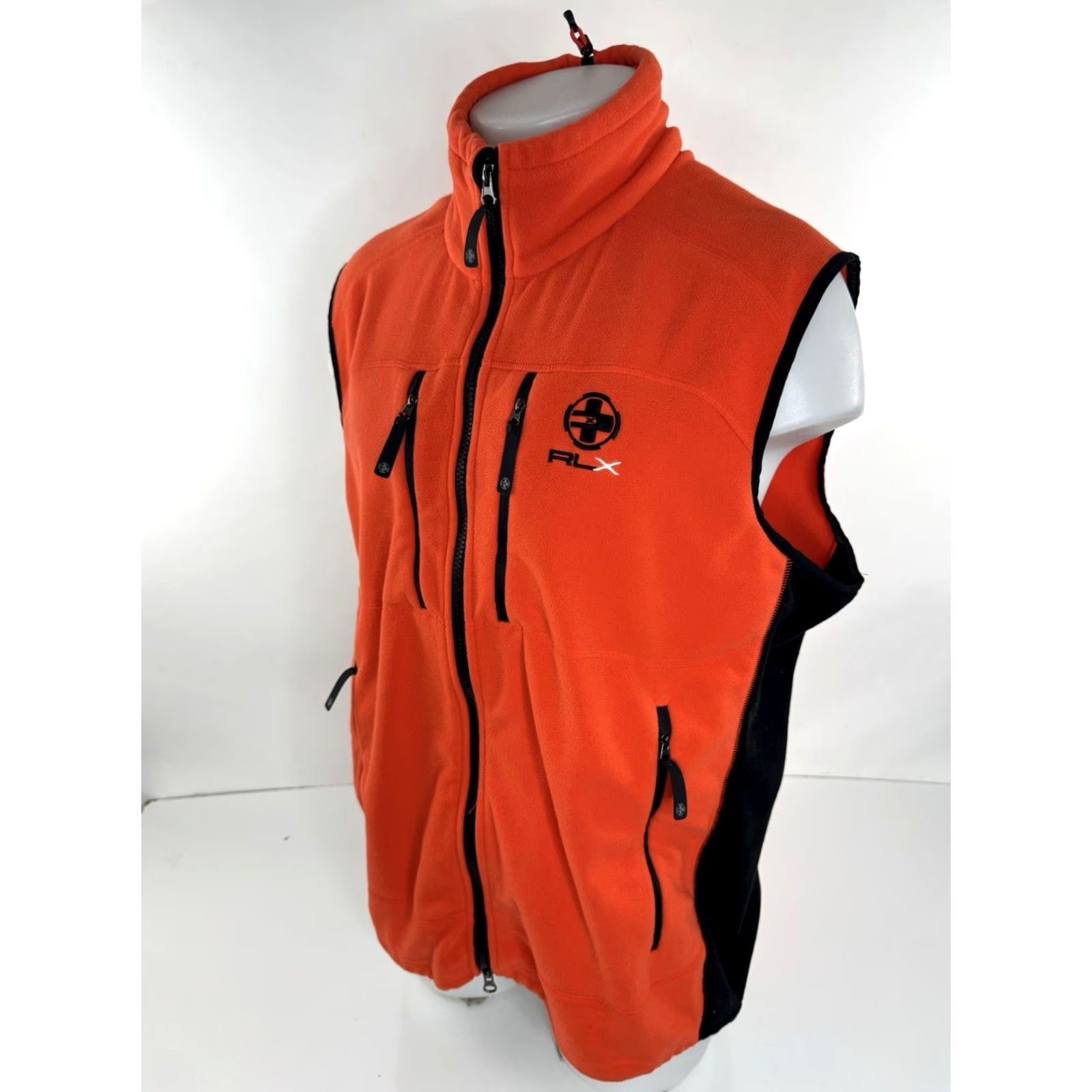 RLX Ralph Lauren VINTAGE RLX Ralph Lauren Embroidered Fleece Zip Vest Mens XL Orange Size US XL / EU 56 / 4 - 2 Thumbnail