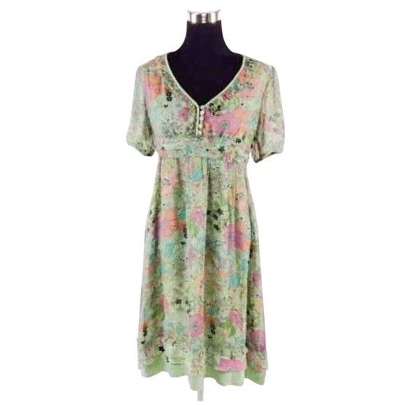 Other VTG Cynthia Steffe Green Floral Lace Velvet Dress| Whimsigot Size M / US 6-8 / IT 42-44 - 6 Thumbnail