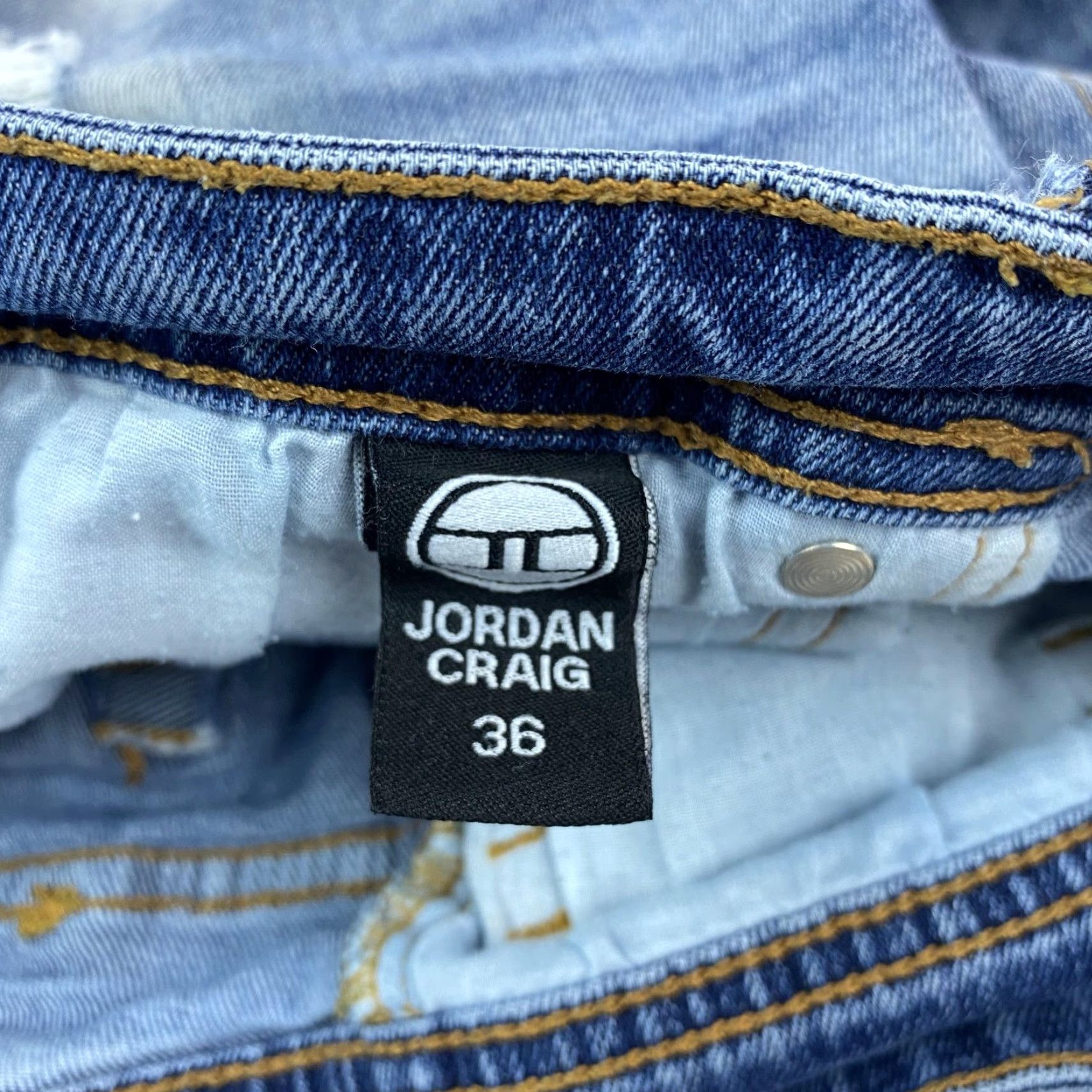 Jordan Craig Jordan Craig Shorts Mens 36 Blue Denim Distressed Frayed Hem Casual Streetwear Size US 36 / EU 52 - 6 Thumbnail