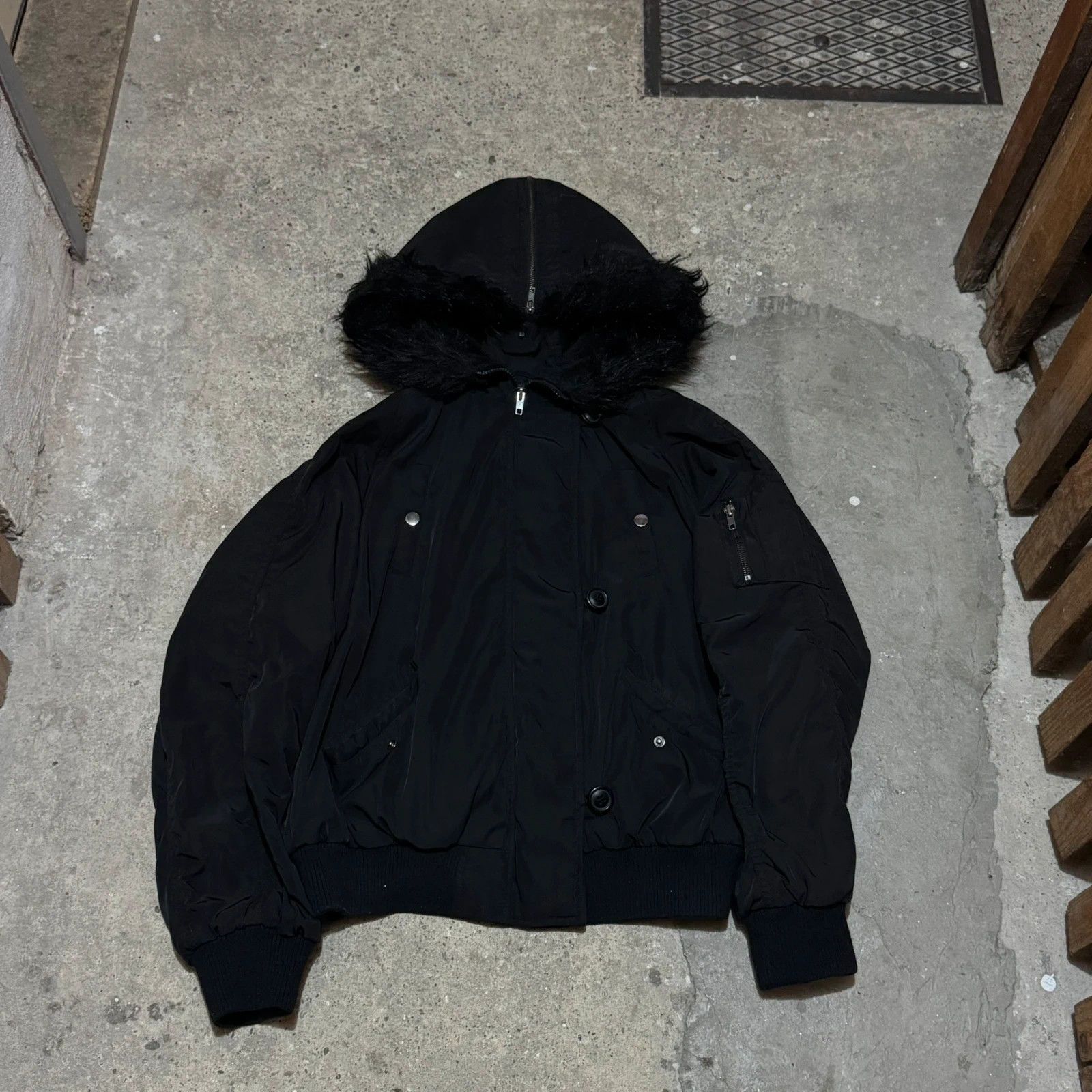 Vintage Fur split hood bomber bomber Size US M / EU 48-50 / 2 - 1 Thumbnail