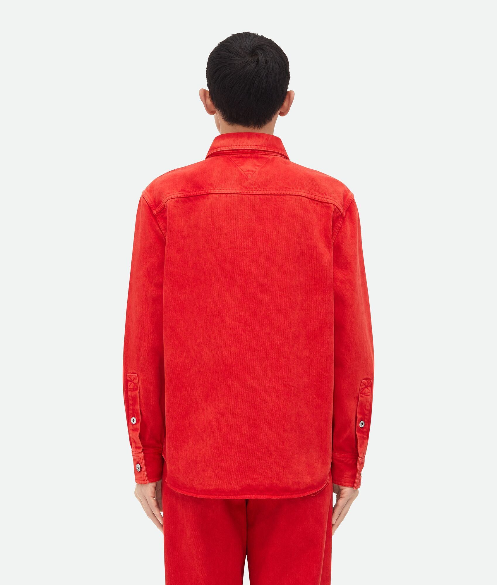 Bottega Veneta o1w1db10825 Faded Color Washed Denim Shirt in Deep Red Size US M / EU 48-50 / 2 - 3 Thumbnail