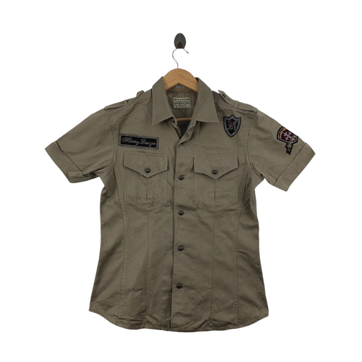 Japanese Brand Vintage NICOLE CLUB For Men Military Shirt Boy Scout Size US M / EU 48-50 / 2 - 1 Thumbnail
