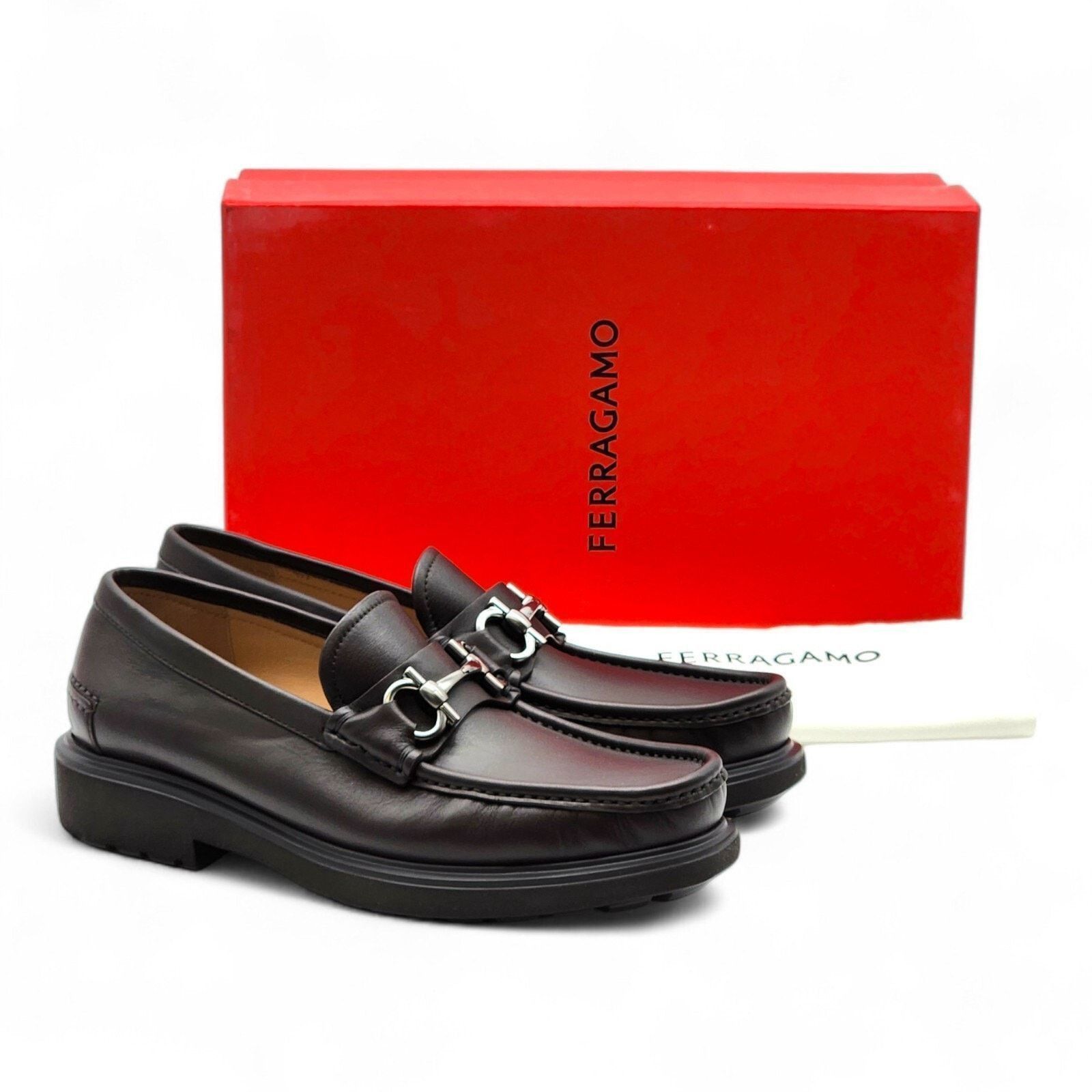 Salvatore Ferragamo Glasgow Leather Loafers Brown Size 7.5 EE / 8.5 US NWB $950 Size US 8.5 / EU 41-42 - 6 Thumbnail