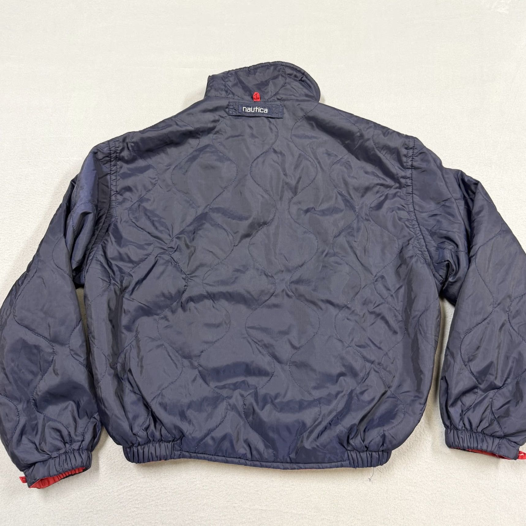 Nautica VINTAGE Nautica Jacket Mens Large Blue Quilted Full Zip Puff 90s Casual Puffer Insulated Lined Zip Pockets Nylon Polyester Nautical Pattern 1990s Mens Size US L / EU 52-54 / 3 - 4 Thumbnail