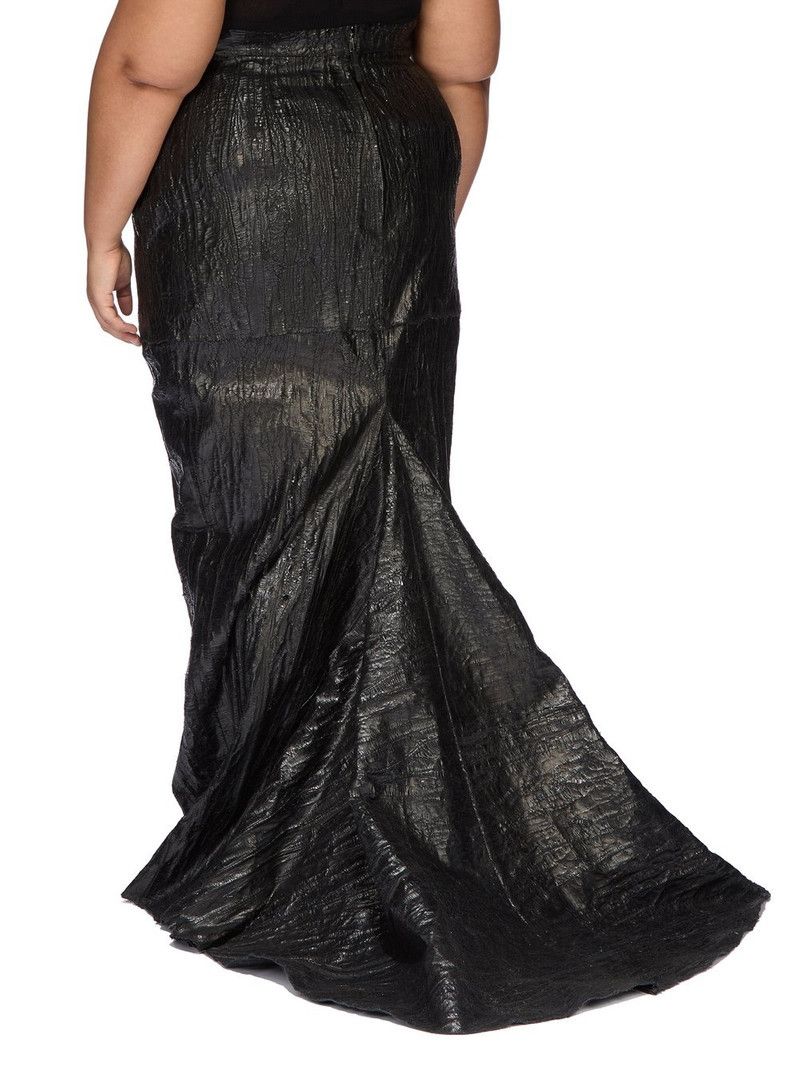 Rick Owens o1y0126 Denim Maxi Skirt in Black Size 26" / US 2 / IT 38 - 3 Thumbnail