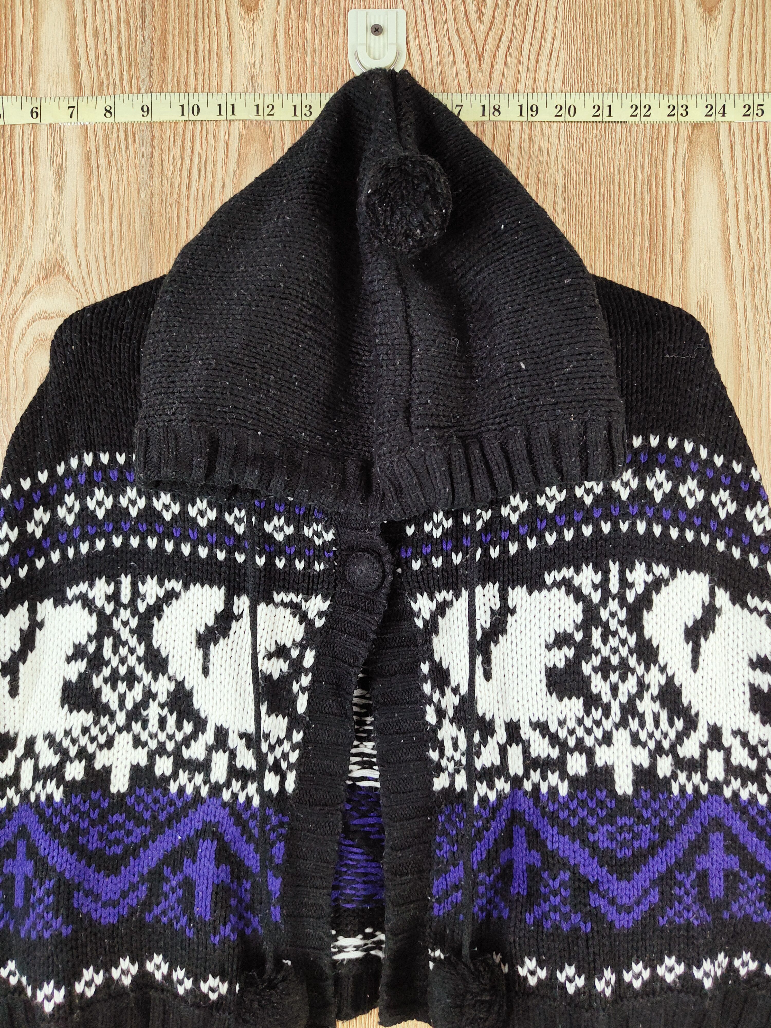 Japanese Brand × Vintage T.t.u Black Purple Knitwear Hoodie Cape - Vintage Stuff Size M / US 6-8 / IT 42-44 - 2 Thumbnail