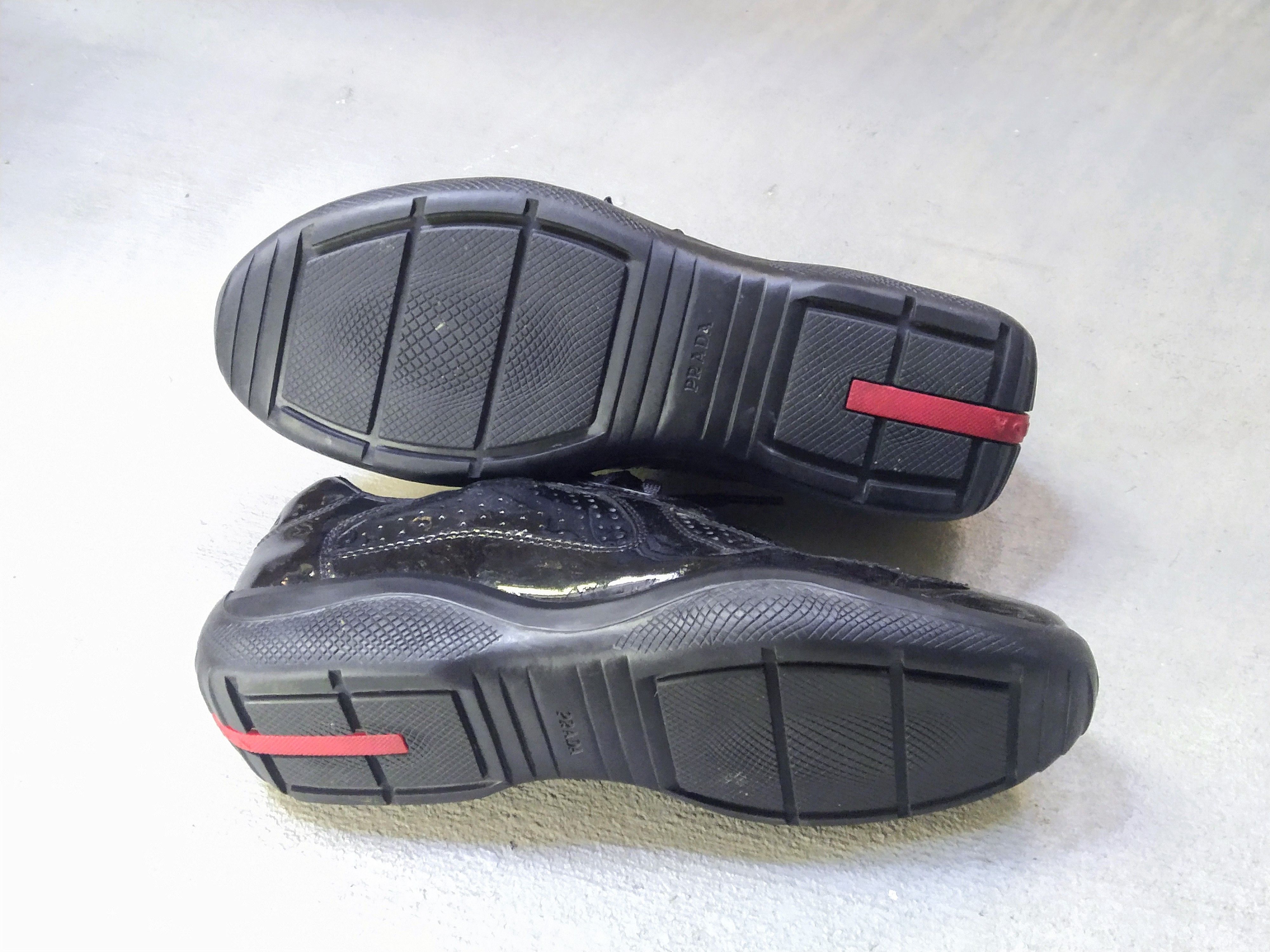 Prada Prada America's Cup Black Patent Leather Size 7.5 Red Low Size US 7.5 / EU 40-41 - 14 Thumbnail