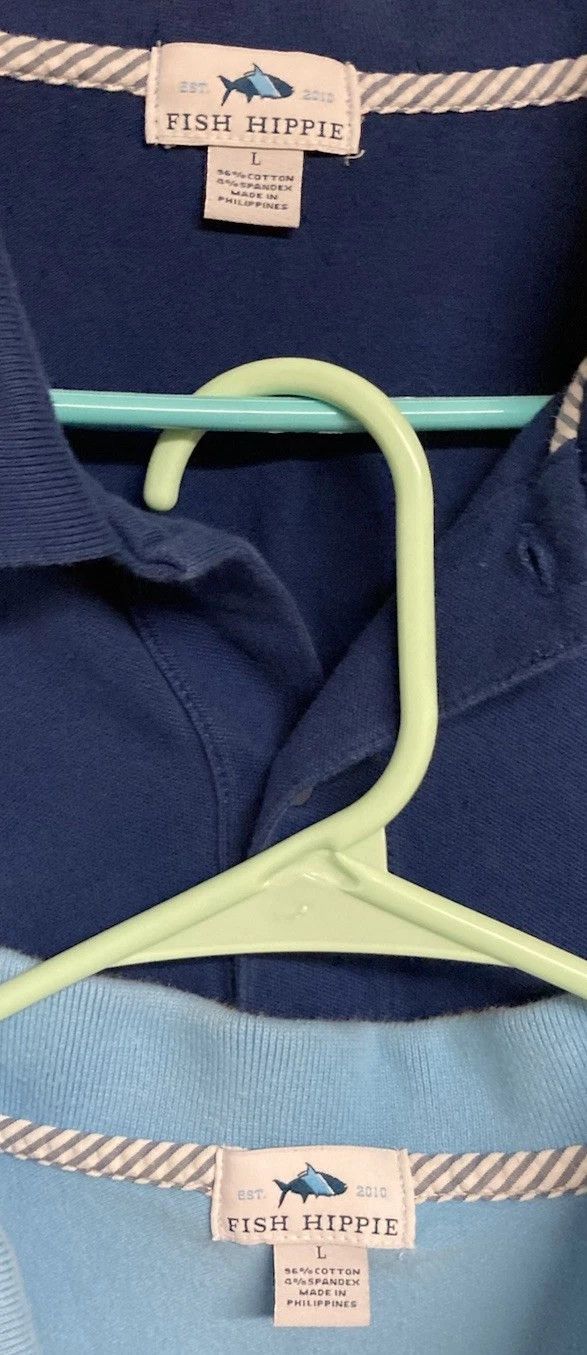 Other Fish Hippie Pique Polo Shirt Blue Sz L Bundle of 2 Size US L / EU 52-54 / 3 - 2 Thumbnail
