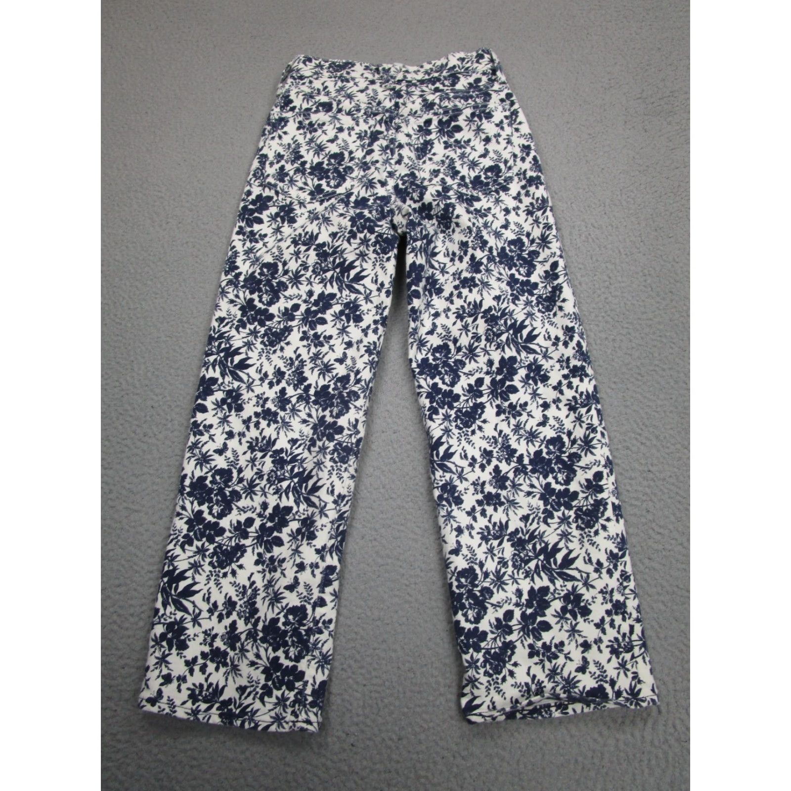 J.Crew J. Crew Jeans Womens 25 Blue White Slim Wide-Leg Floral Print Jeans Size 42" / US 20 - 3 Thumbnail