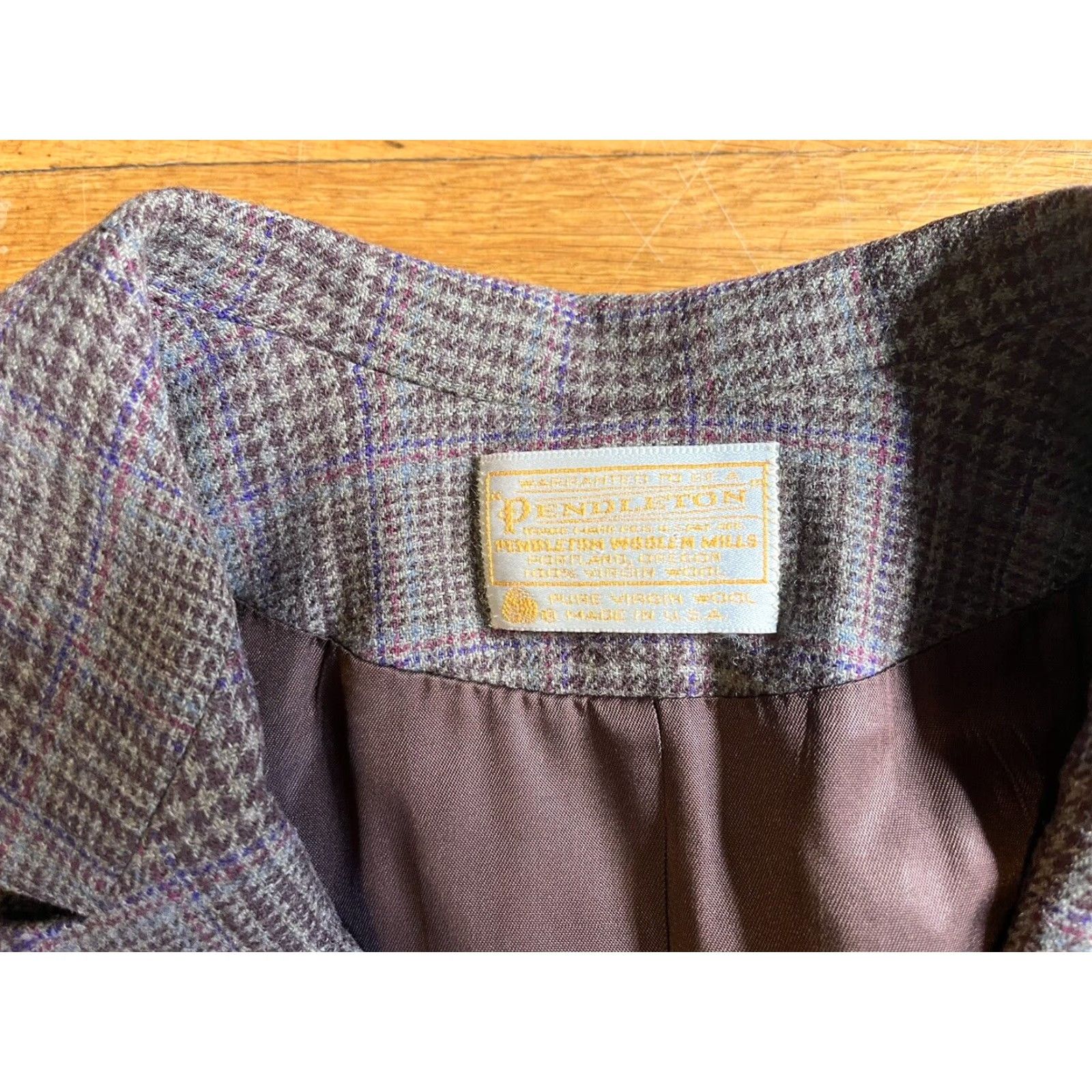 Pendleton VINTAGE Pendleton Blazer Women’s 14 Beige Purple Tartan Plaid Shirt Size XL / US 12-14 / IT 48-50 - 4 Thumbnail