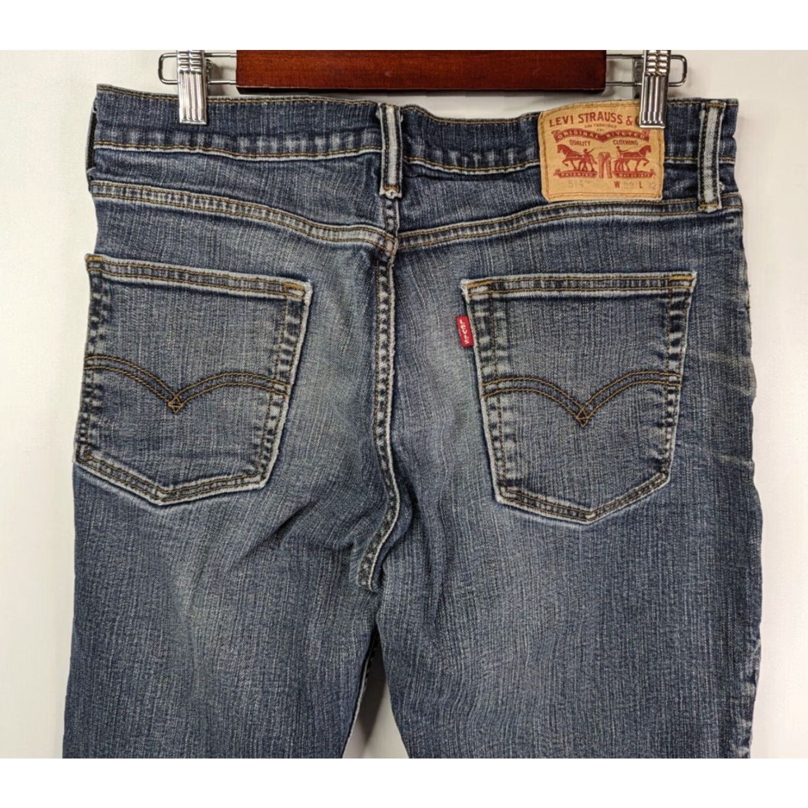 Levi's Levi's 514 Mens Slim Straight Denim Jeans 32x32 Dark Blue Wash 5-Pocket N/A Size US 32 / EU 48 - 7 Thumbnail