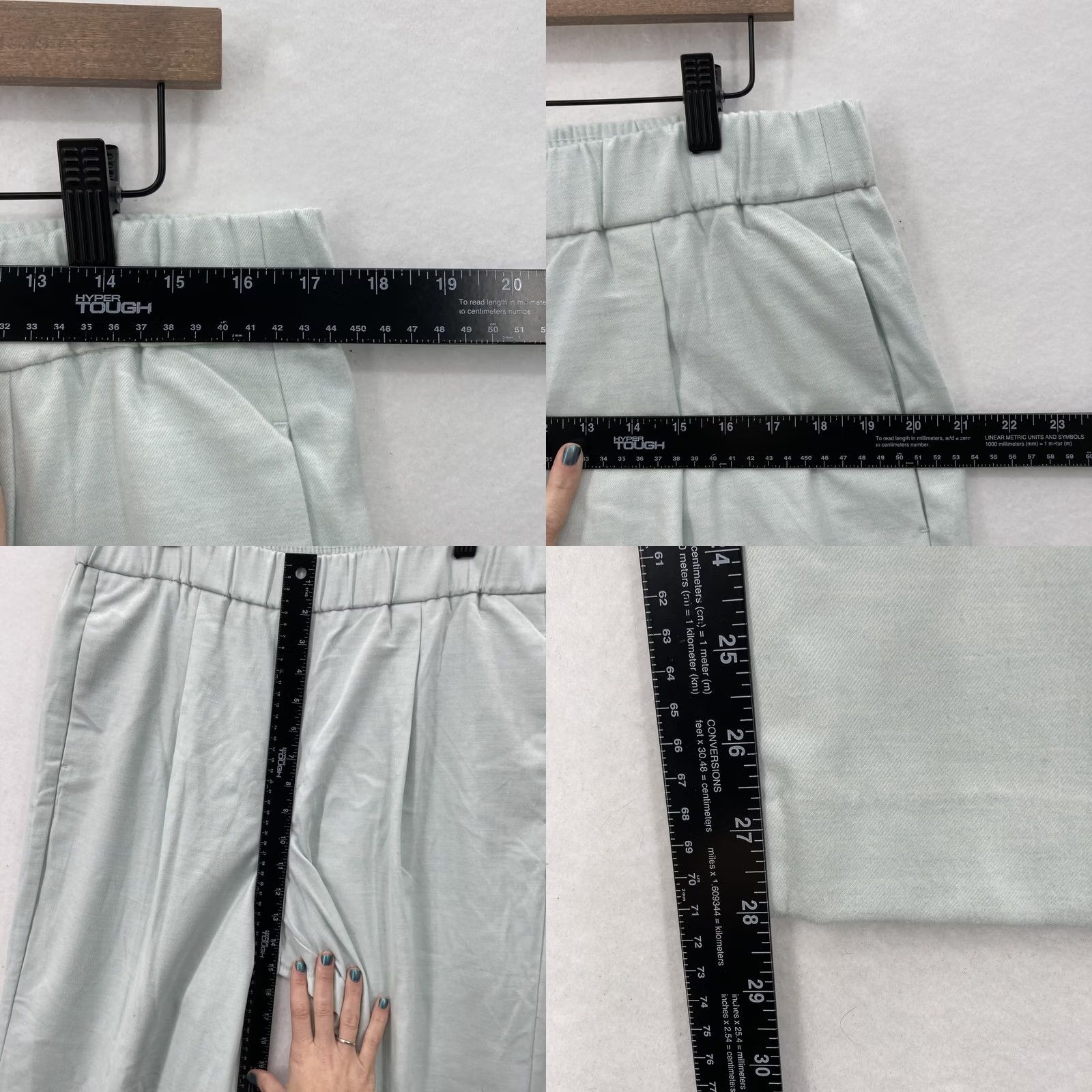 Ann Taylor Ann Taylor Pants Womens Large Petite Light Mint Green Wide Leg Pull On Pleated Size 36" / US 14 / IT 50 - 8 Thumbnail