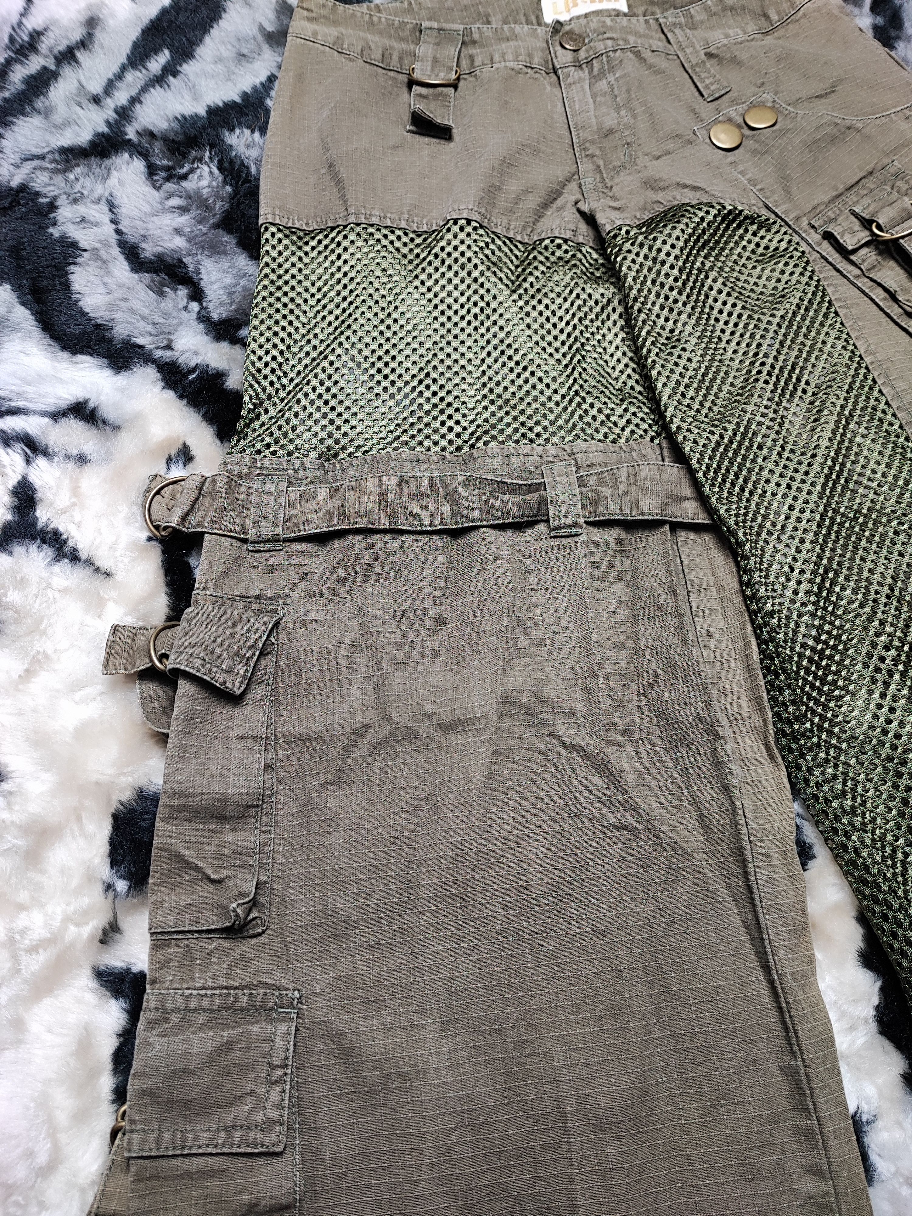 If Six Was Nine Vintage LB-03 Bondage Punk Cargo Mesh Military Pants Size US 28 / EU 44 - 7 Thumbnail
