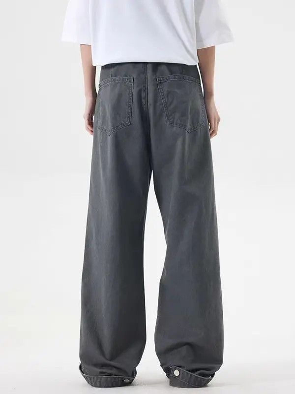Japanese Brand VIBE Washed Cargo Pocket Belt Straight Leg Jeans Size US 33 - 5 Thumbnail