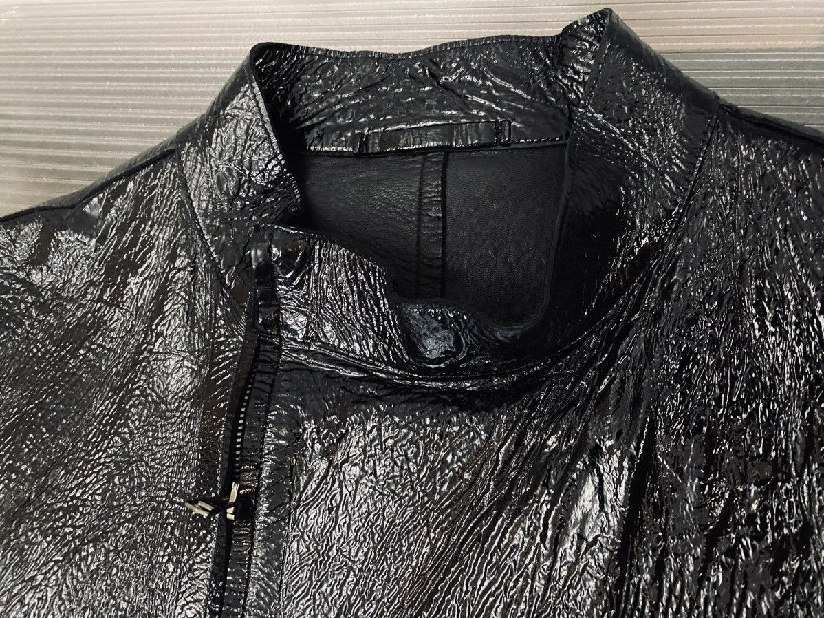 Gucci Gucci x Tom Ford 🇮🇹 black naplack leather asymm jacket 50 Size US M / EU 48-50 / 2 - 16 Thumbnail