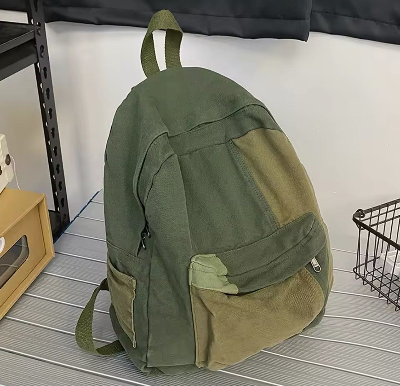 Japanese Brand Fashion patchwork canvas backpack unisex Size ONE SIZE - 1 Thumbnail