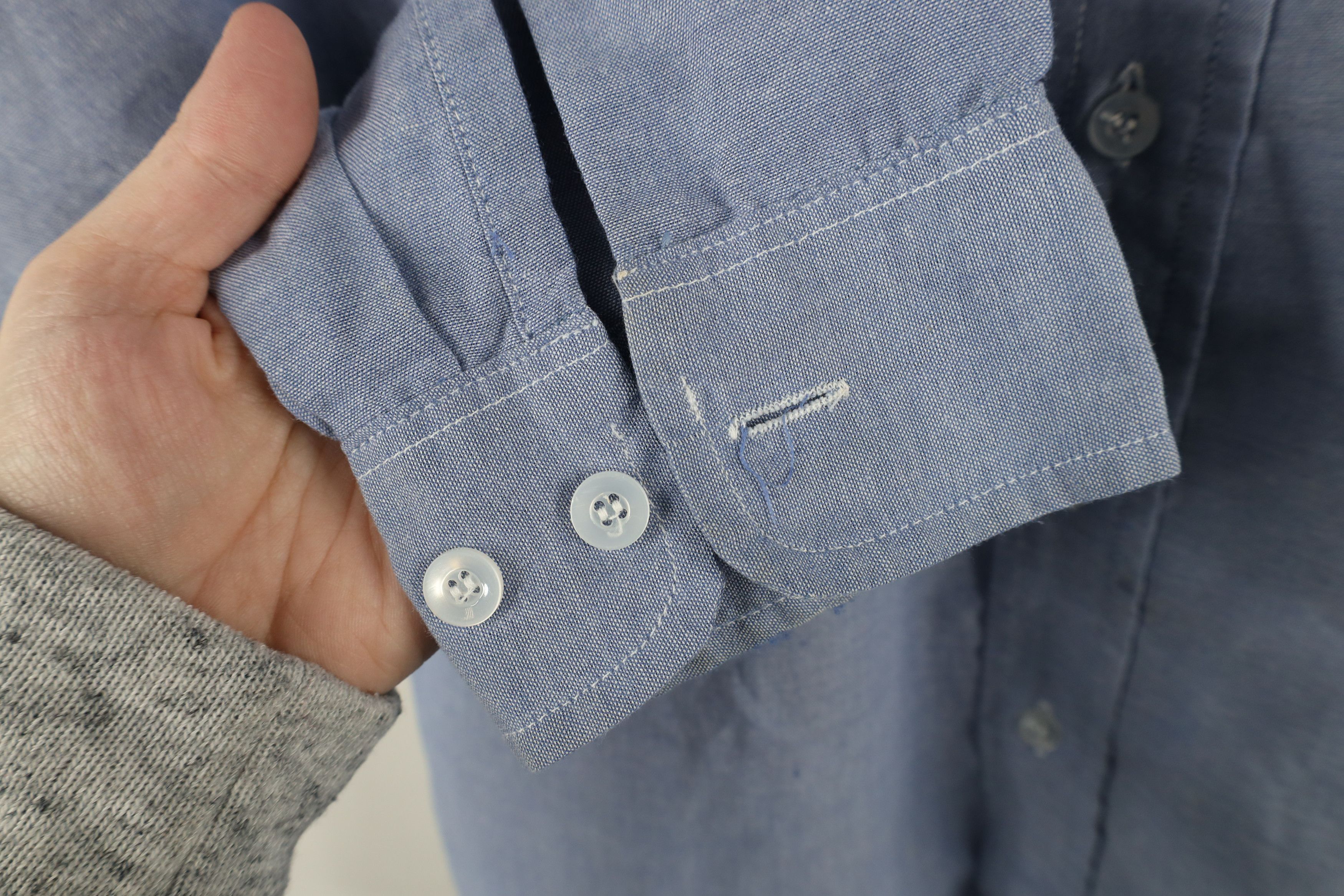 Vintage Vintage 90s Streetwear Chambray Workwear Mechanic Shirt Size US L / EU 52-54 / 3 - 6 Thumbnail