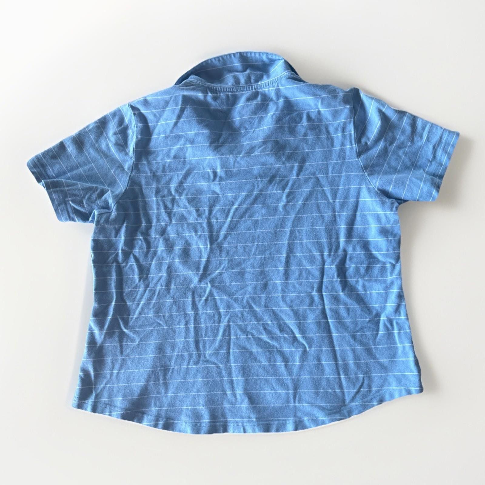 Tommy Hilfiger Tommy Hilfiger Womens Blue Striped Golf Shirt Large Collared Size ONE SIZE - 4 Thumbnail