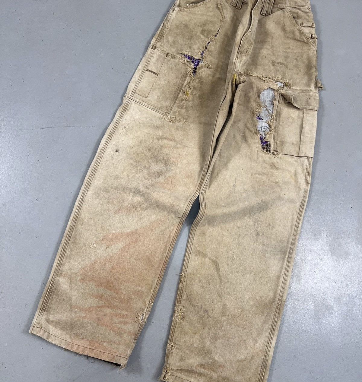 Carhartt Vintage carhartt cargo thrashed repair denim Size US 32 / EU 48 - 3 Thumbnail