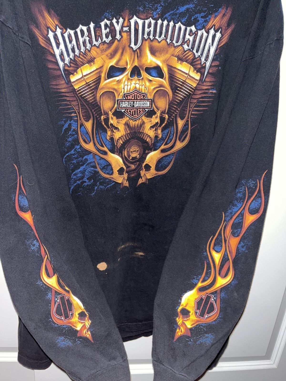 Harley Davidson Vintage Harley Davidson Flames Biker tee 90’s XL Size US XL / EU 56 / 4 - 2 Thumbnail