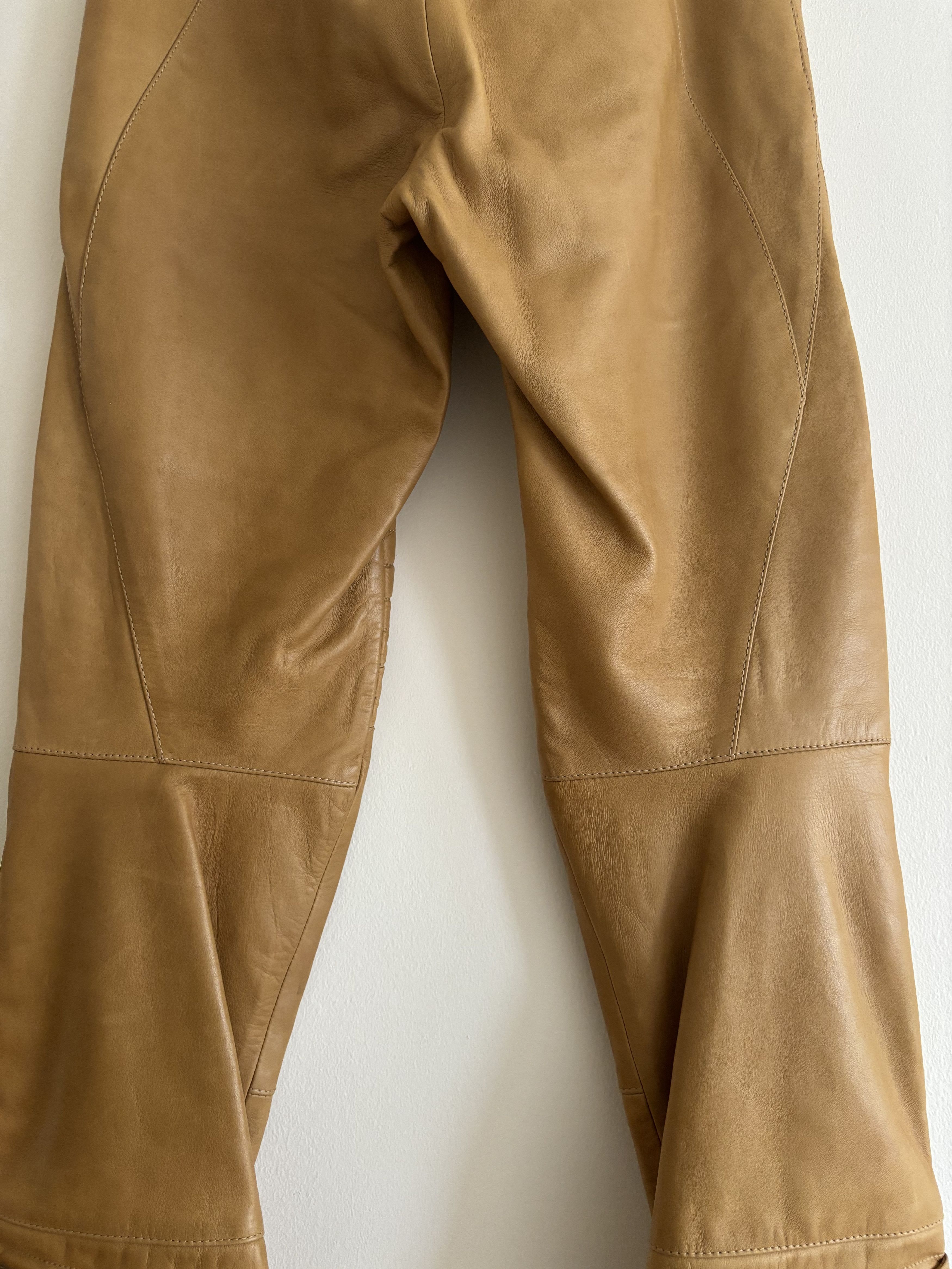 Gucci × Tom Ford Gucci by Tom Ford tan leather motorcycle pants, fw 2000 Size 30" / US 8 / IT 44 - 11 Thumbnail