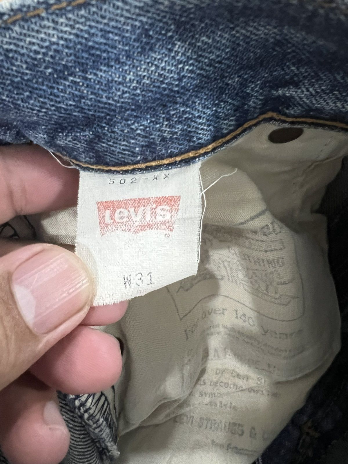 Levi's Vintage 90’s Levis 502XX Big E Jeans Denim Size US 31 - 13 Thumbnail