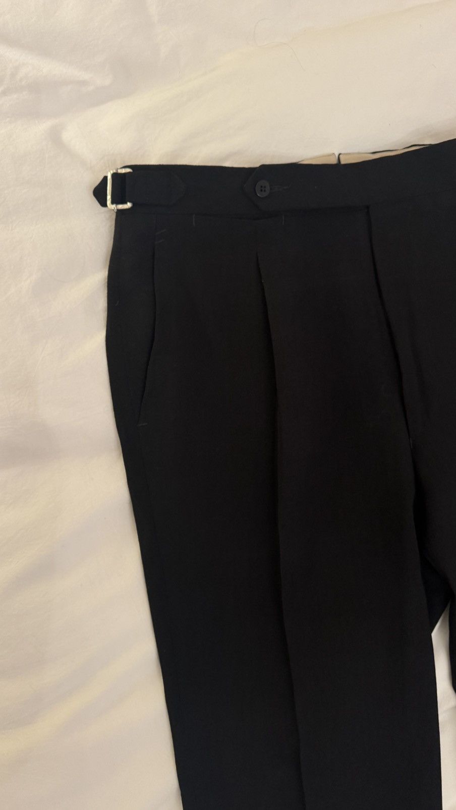 Stoffa Black dead-stock fresco/crepe wool straight leg Size US 32 / EU 48 - 2 Thumbnail