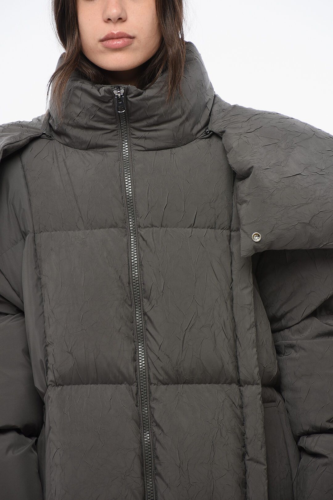 Maison Margiela og1mm0825 Quilted Maxi Down Jacket in Grey Size XS / US 0-2 / IT 36-38 - 3 Thumbnail