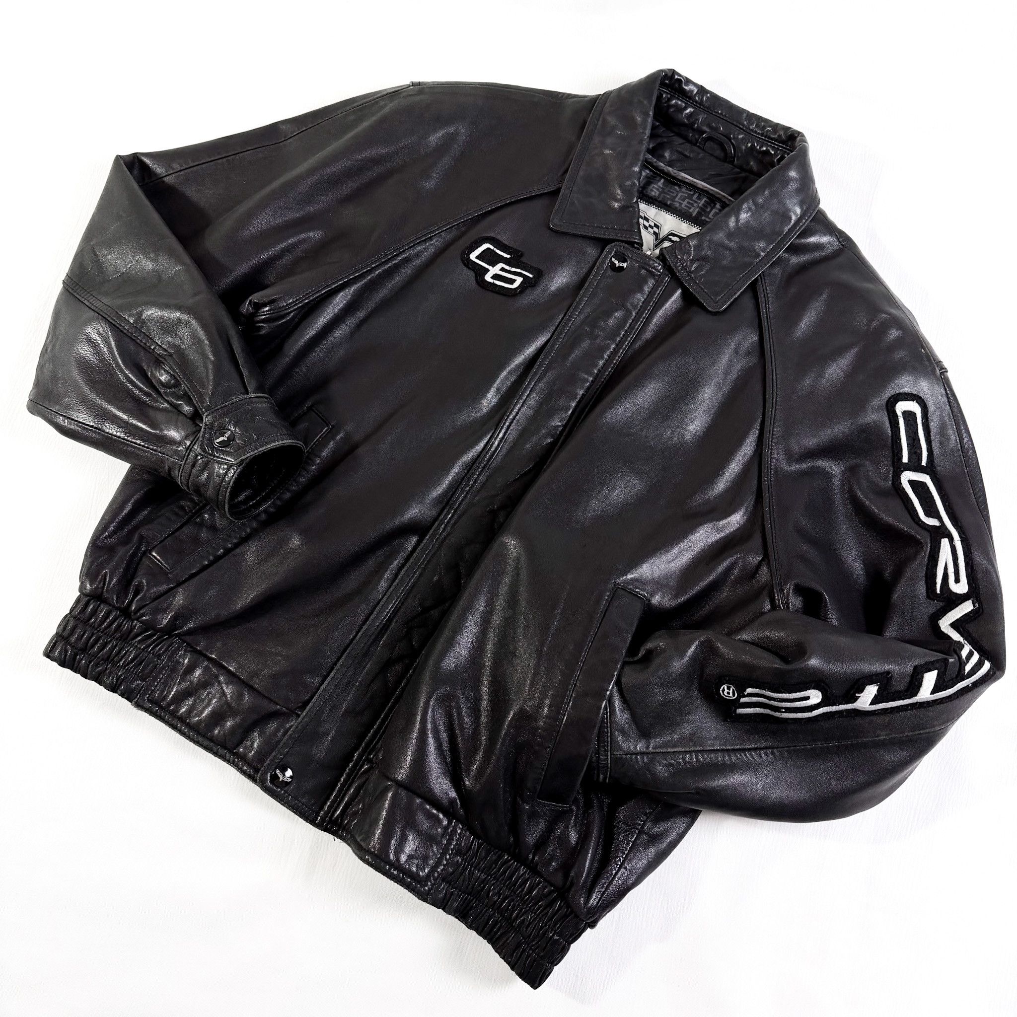 Vintage Y2K Corvette Lambskin Leather Bomber Jacket Size US M / EU 48-50 / 2 - 1 Thumbnail