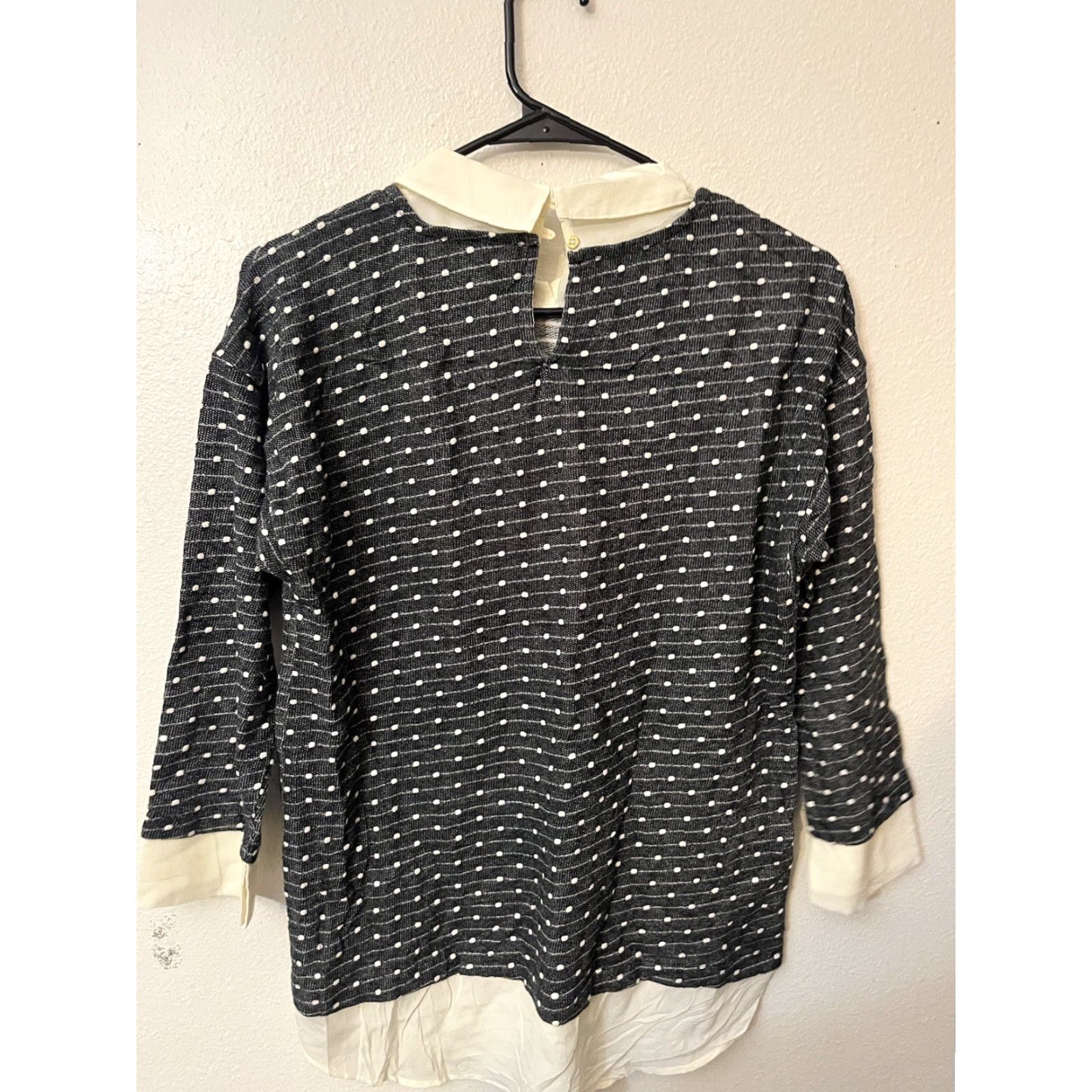 Ann Taylor VINTAGE Ann Taylor Tweed Blouse Shirt Women's Small Long Sleeve Collared Office Casual Preppy Fall Spring Summer Size S / US 4 / IT 40 - 3 Thumbnail