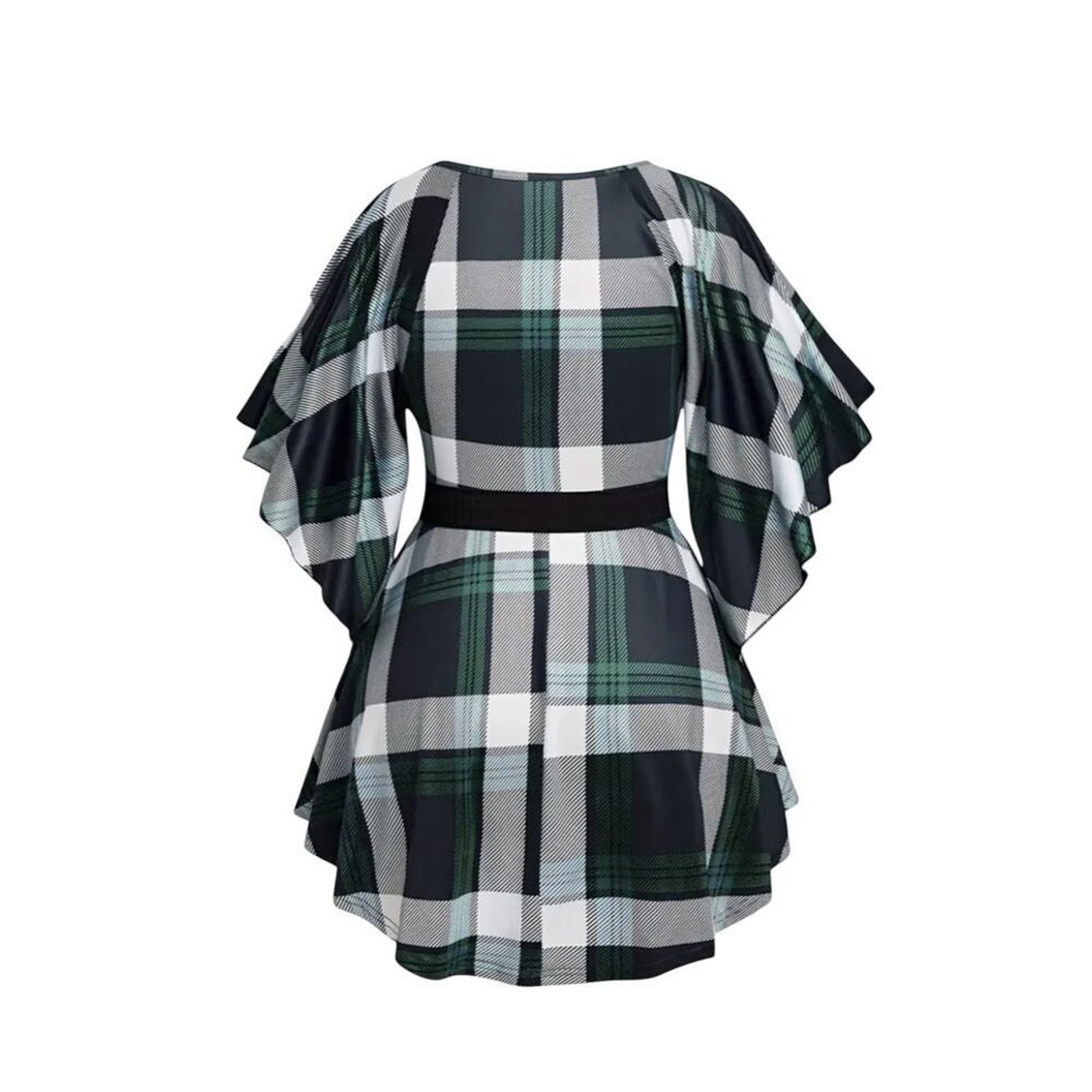 Other Plus Size 4XL Plaid Empire Waist Top Flutter Sleeve New Size 4XL / US 24-26 - 4 Thumbnail