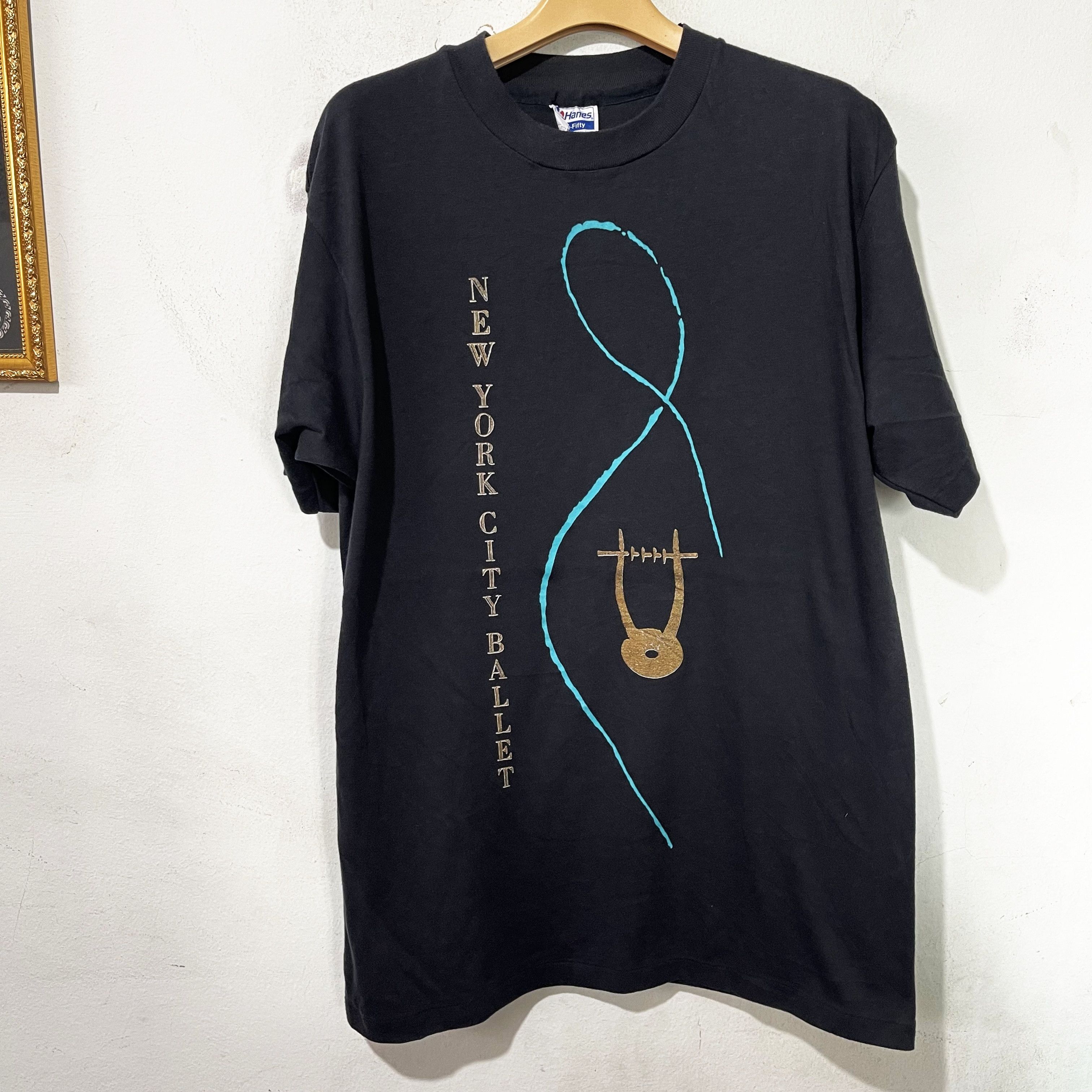 Vintage Vintage 80s New York City Ballet T-Shirt Size US L / EU 52-54 / 3 - 1 Thumbnail