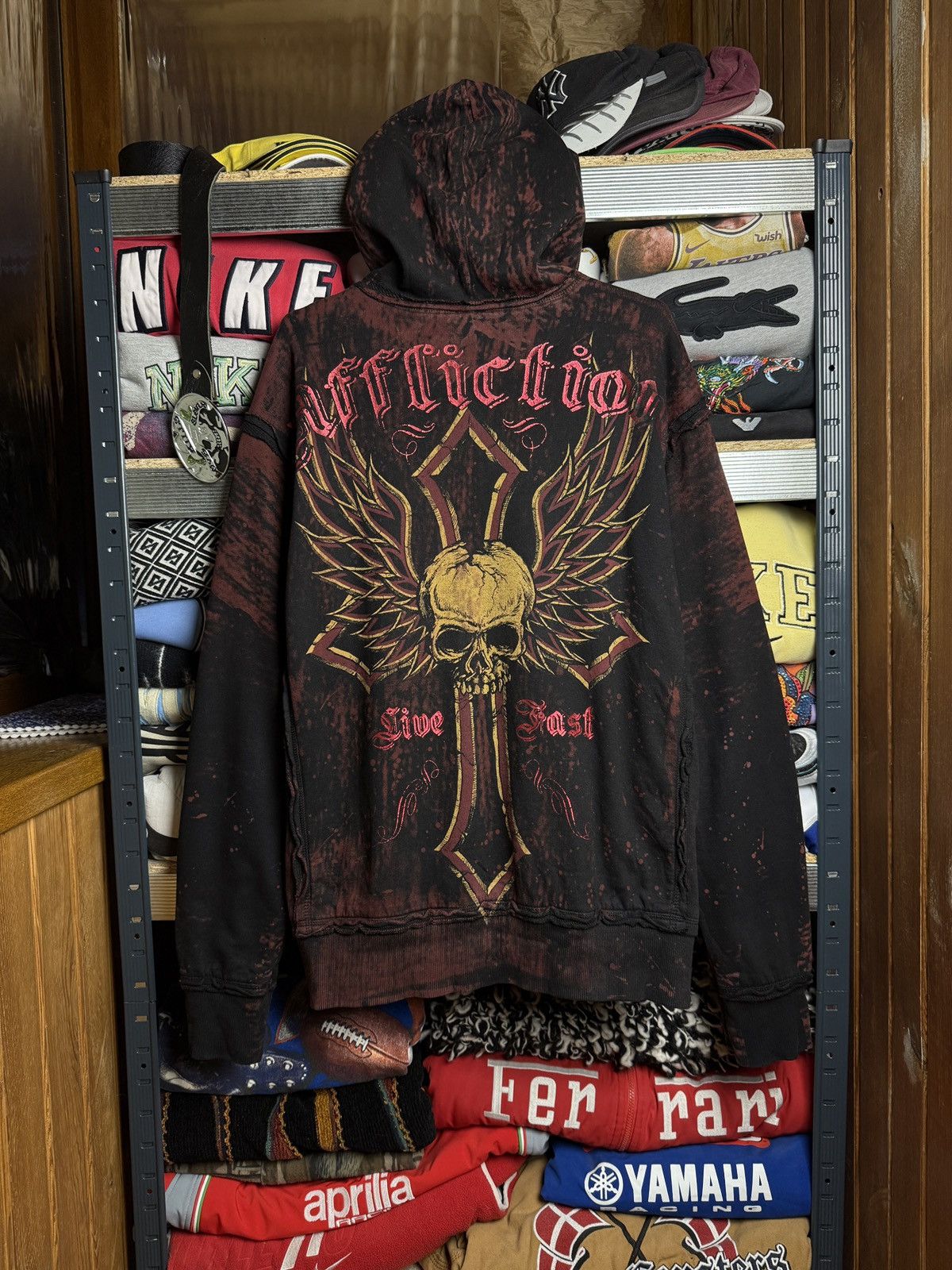 Affliction Y2K Affliction Reversible Hooded 00s Zip Jacket Grunge Opium Size US M / EU 48-50 / 2 - 1 Thumbnail