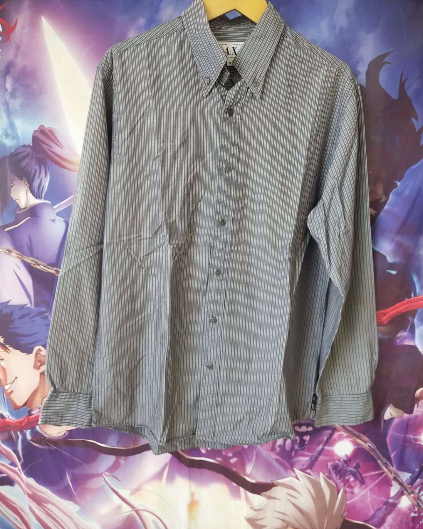 Armani Exchange Armani Exchange Stripes Grey Casual Shirt Size US M / EU 48-50 / 2 - 1 Thumbnail