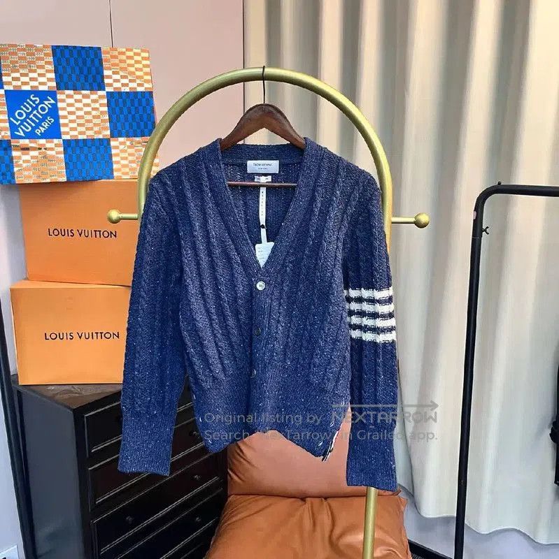 Thom Browne Blue Cotton Women's Cardigan .