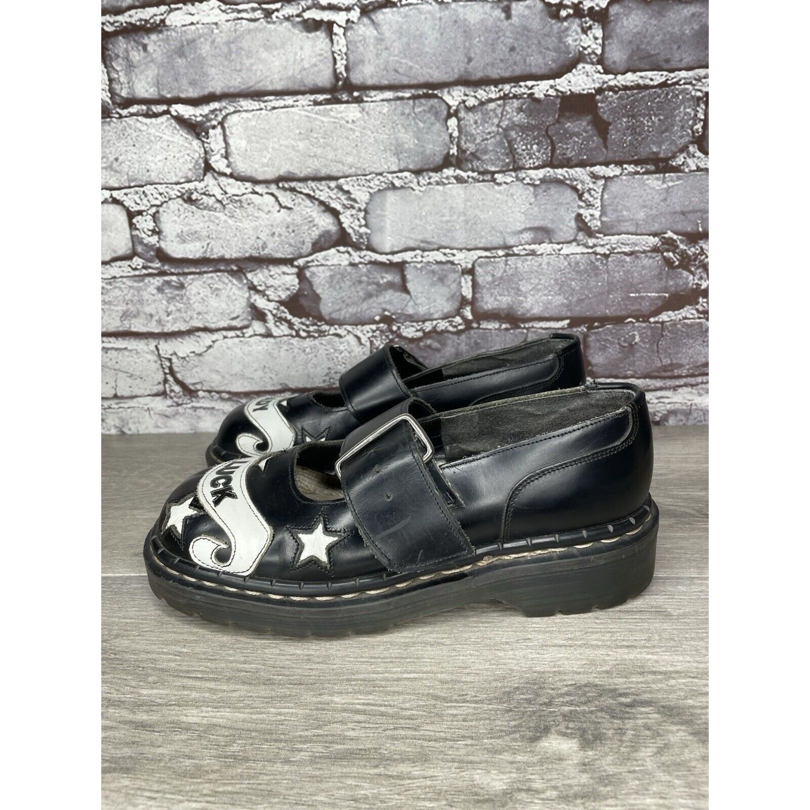 Other VTG TUK LADY LUCK Black Leather MaryJane Strap England Shoes Size US 5.5 / IT 35.5 - 12 Thumbnail
