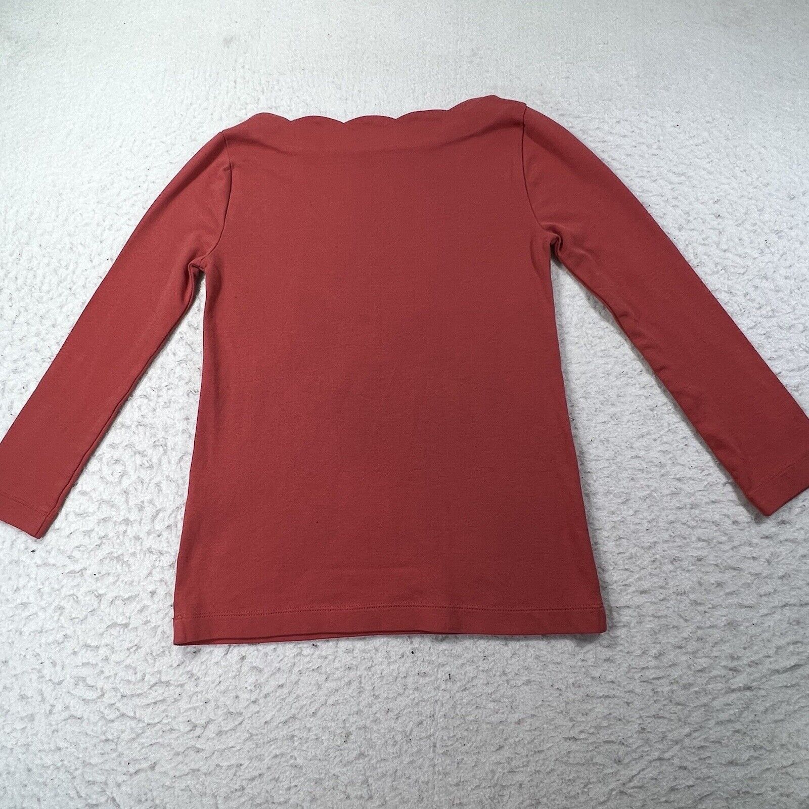 J.Crew J. Crew Long Sleeve Light Pink Pullover Scallop Neck Shirt Size XXS / US 00 / IT 34 - 9 Thumbnail
