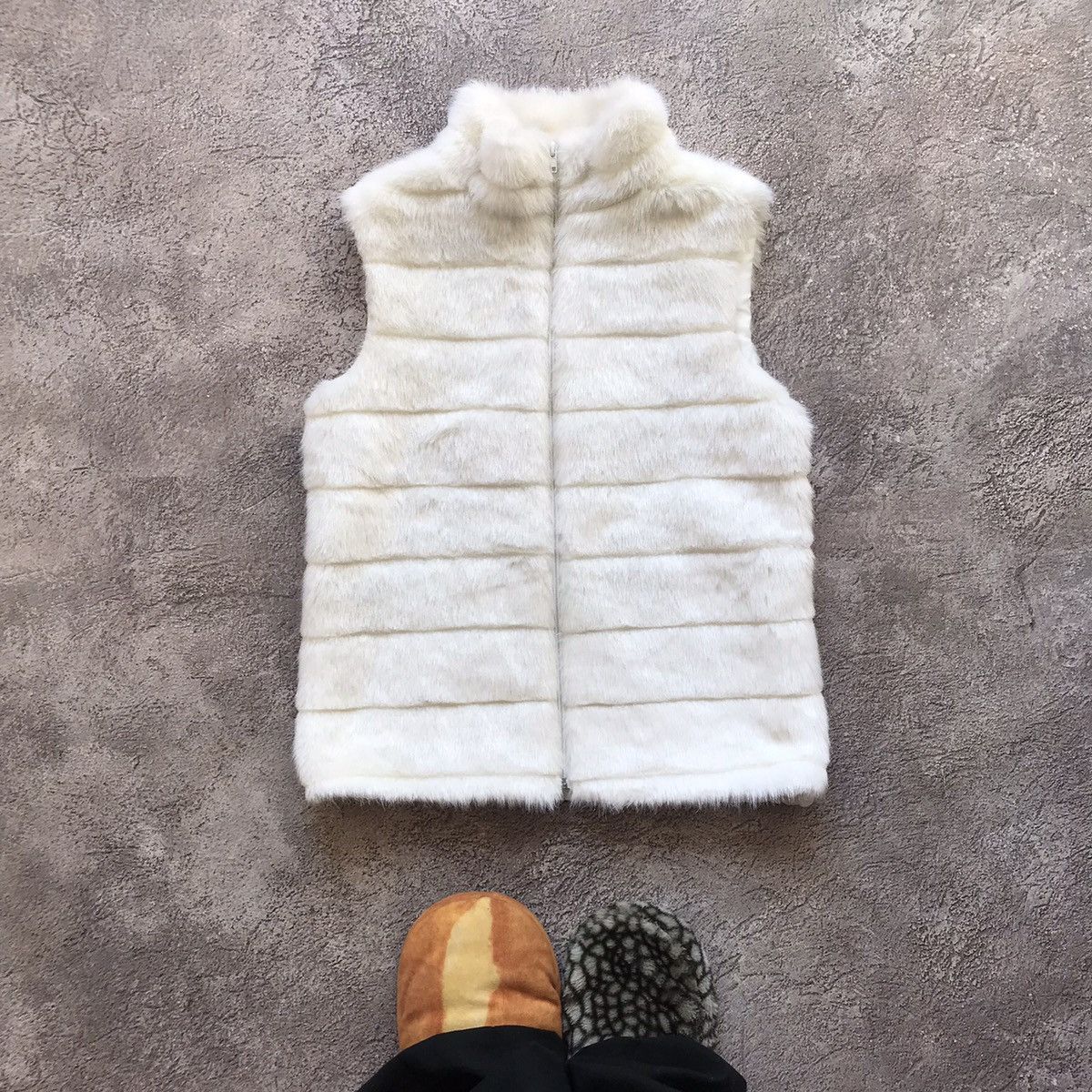 Vintage Vintage Y2K Mohair Zip Vest Oversized Avant Garde Cream M Size M / US 6-8 / IT 42-44 - 1 Thumbnail