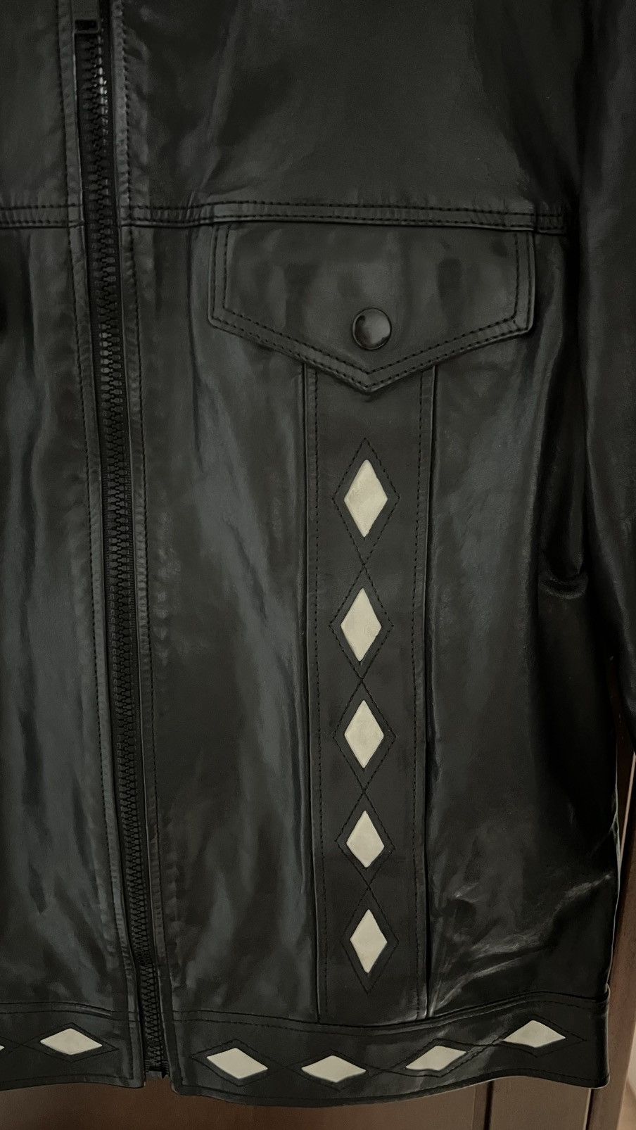Saint Laurent Paris 14fw rare diamond-shaped cow leather jacket Size US M / EU 48-50 / 2 - 4 Thumbnail
