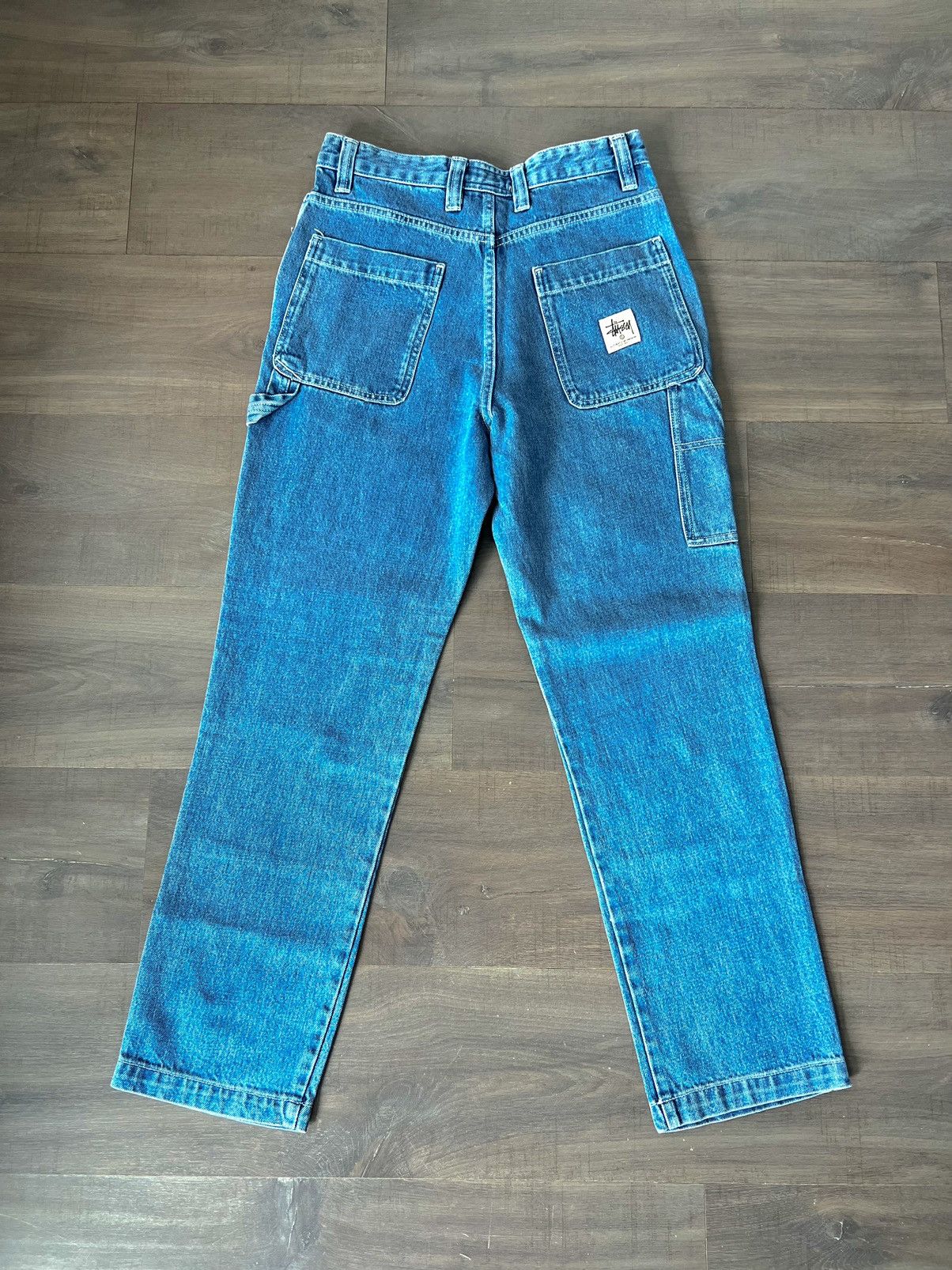 Stussy Denim Work Pants Blue | Grailed