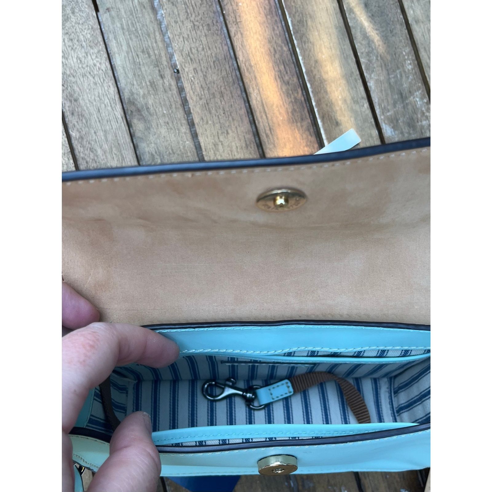 Dooney & Bourke Dooney & Bourke Leather East West Flap, Crossbody Bag, Blue Size ONE SIZE - 12 Thumbnail
