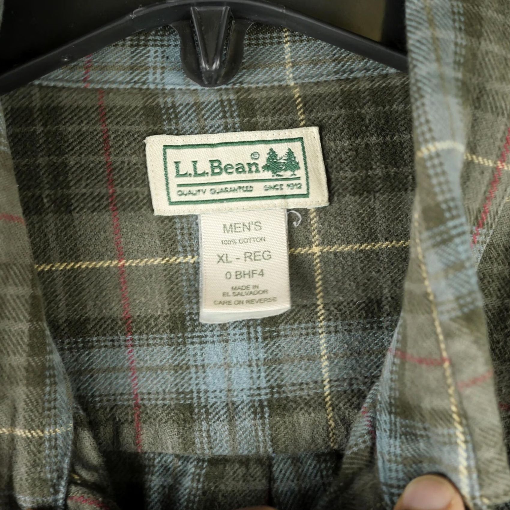 Vintage LL Bean Shirt Mens XL Green Plaid Flannel Button-Down Long Sleeve Casual Size US XL / EU 56 / 4 - 3 Thumbnail