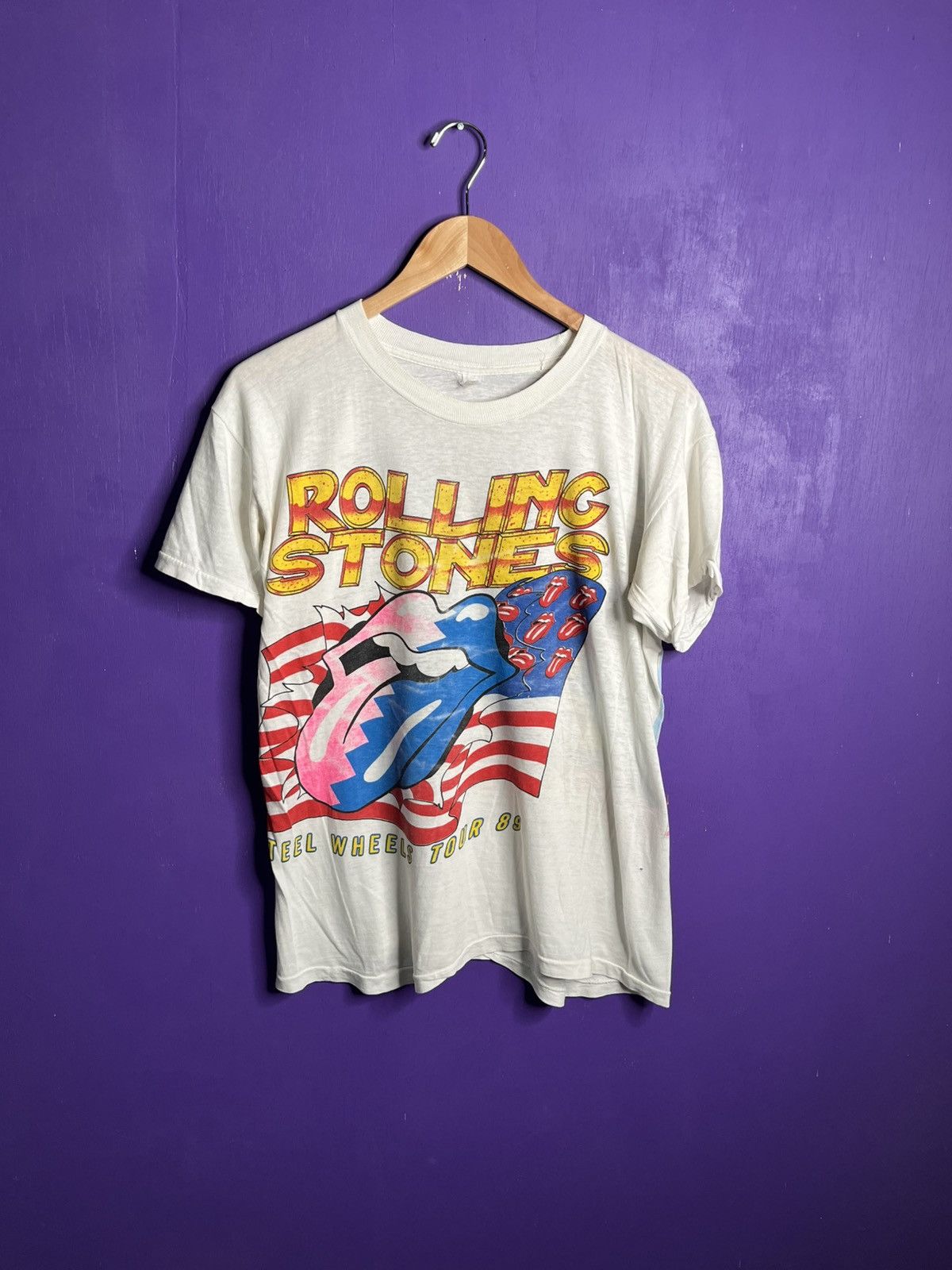 Band Tees × Vintage Vintage 1989 Rolling Stones North American tour tee Size US L / EU 52-54 / 3 - 1 Thumbnail