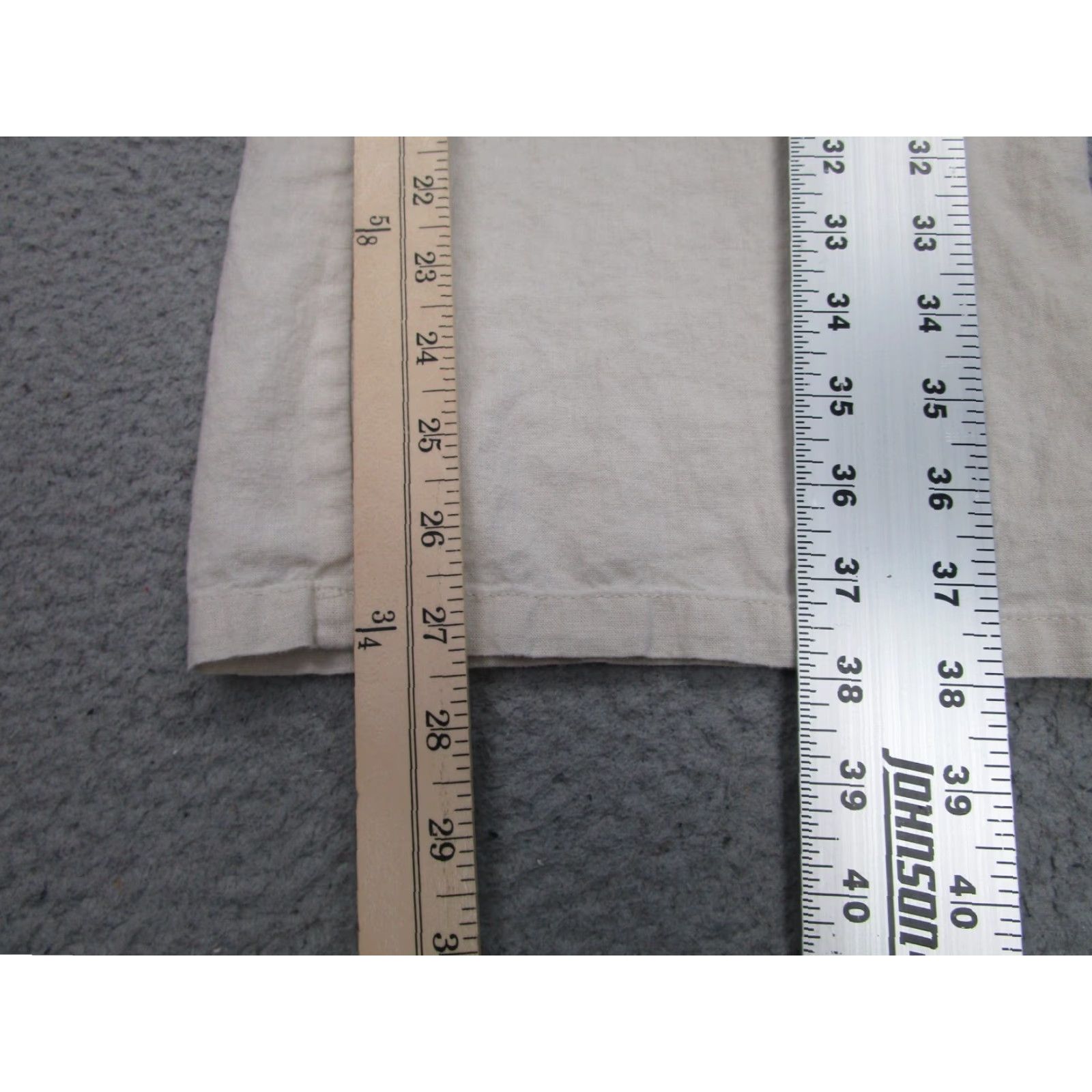 Vintage HG Pants Womens L Beige Linen Rayon Wide-Leg Cargo Beach Coastal Resort Casual Size 36" / US 14 / IT 50 - 4 Thumbnail