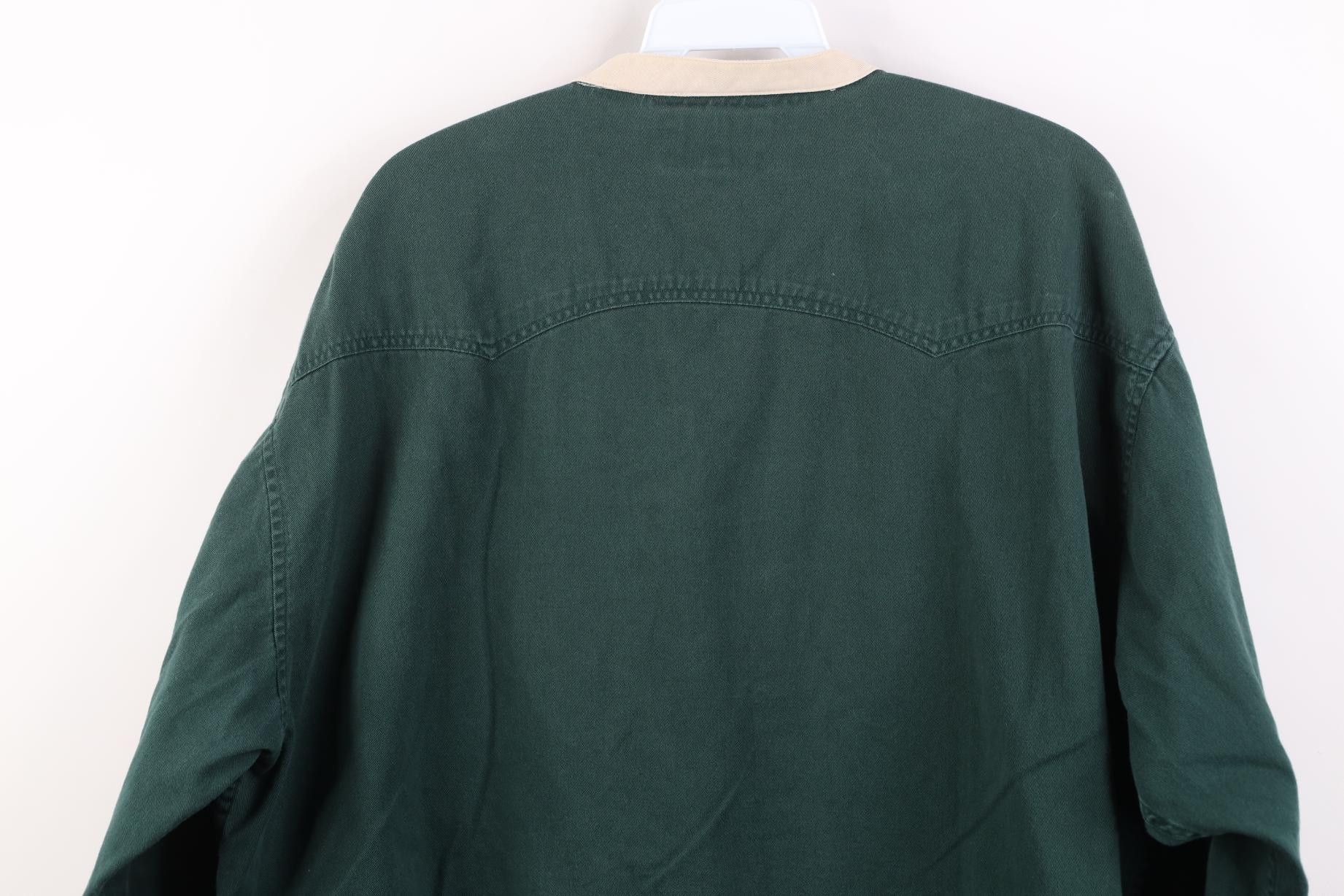 Vintage Vintage 90s Streetwear Cowboy Band Collar Button Shirt Green Size US XL / EU 56 / 4 - 12 Thumbnail