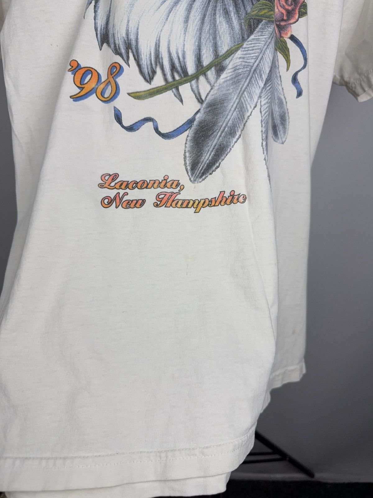 Vintage Vintage 1998 Laconia Moto Bike Week Eagle Biker T-Shirt USA Size US M / EU 48-50 / 2 - 6 Thumbnail