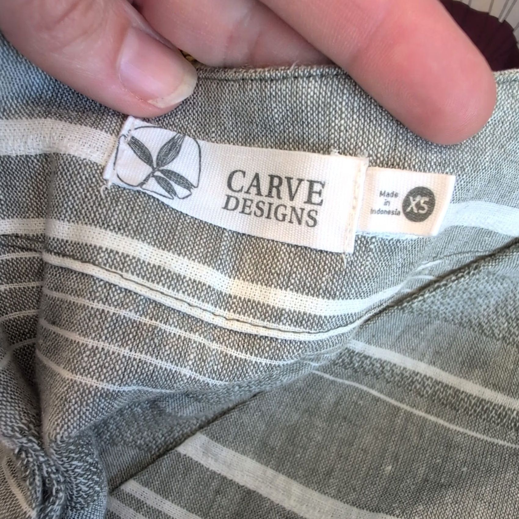 Vintage VINTAGE Carve Design Willow Dress XS Linen Blend Moss Stripe Gray Button Front NWT Size XS / US 0-2 / IT 36-38 - 7 Thumbnail